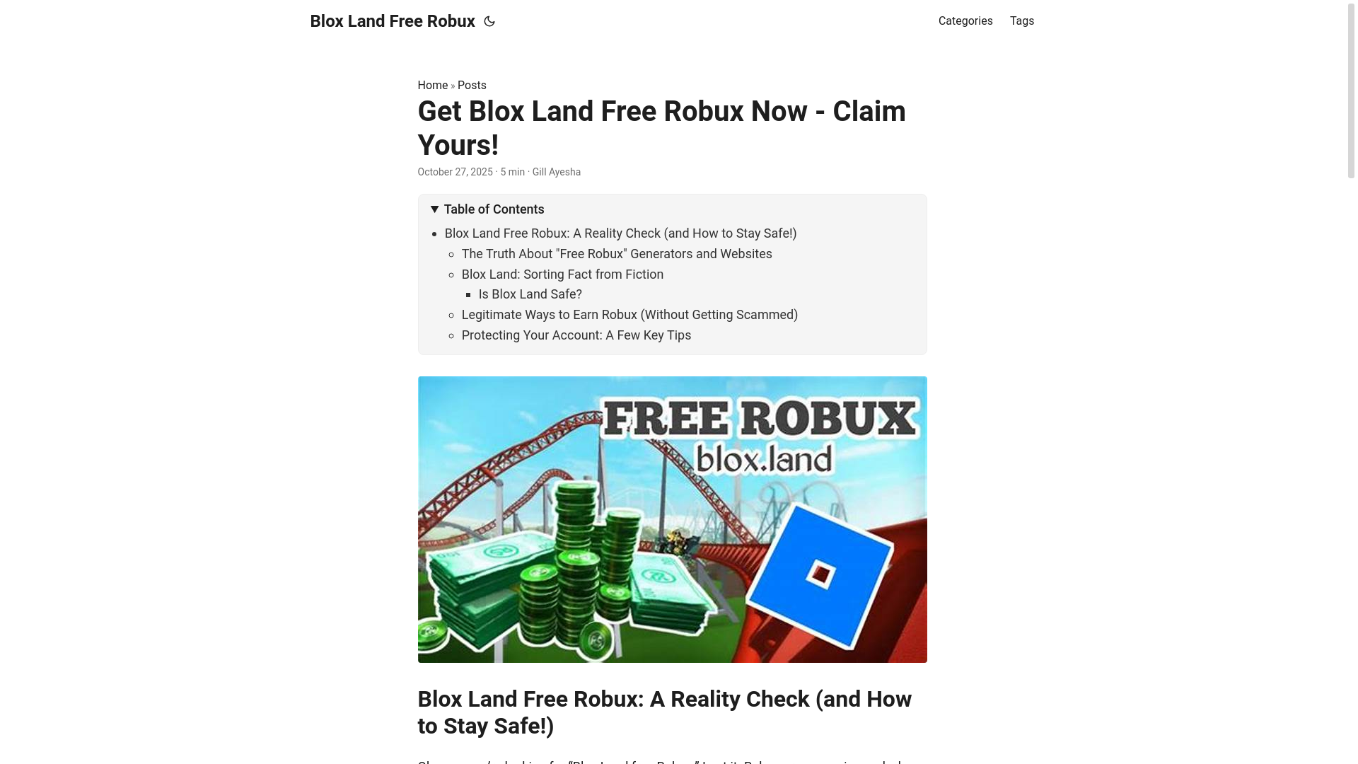 website screenshot of https://blox-land-free-robux.pages.dev/