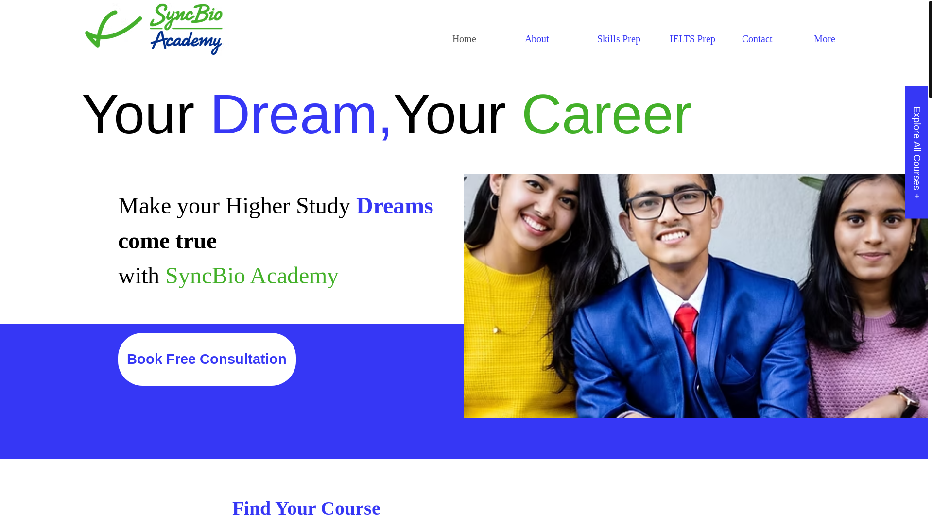 website screenshot of https://syncbioacademy.com/
