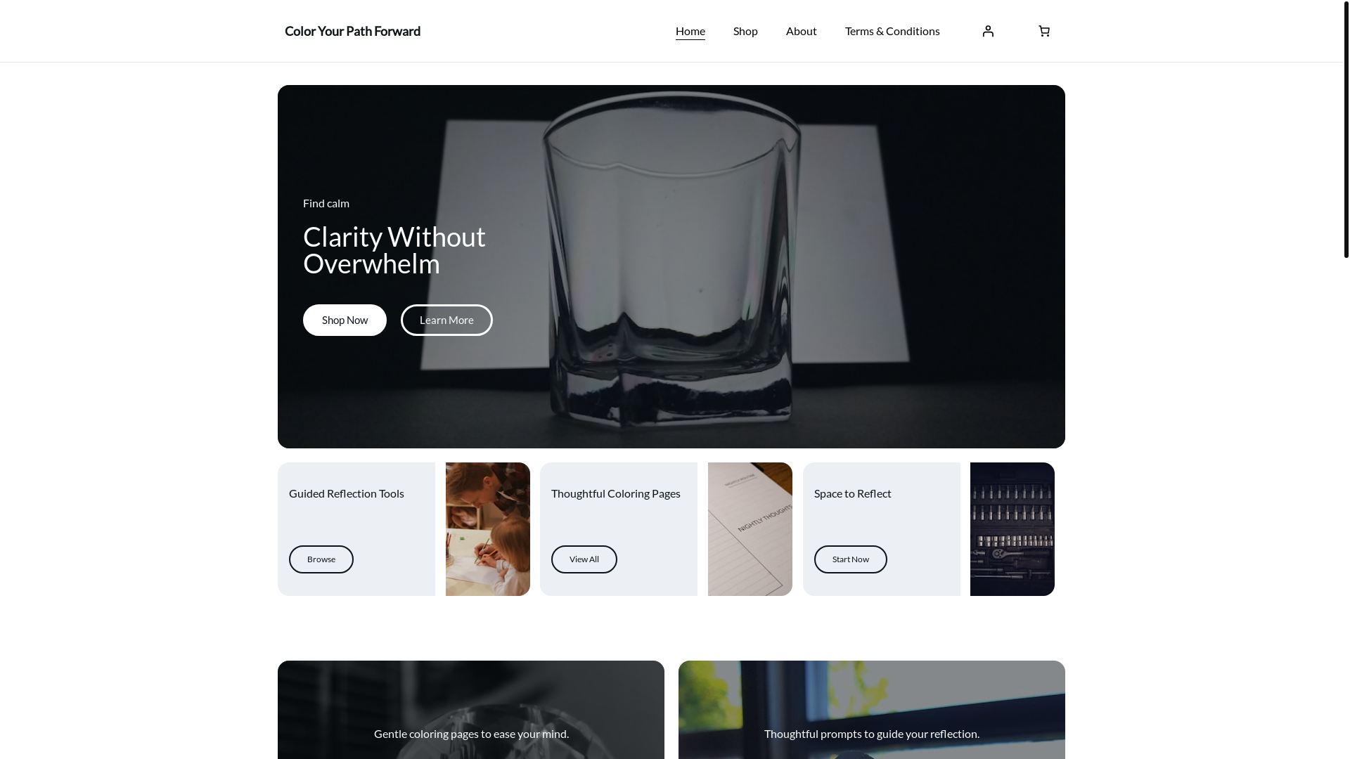 website screenshot of https://coloryourpathforward.com/