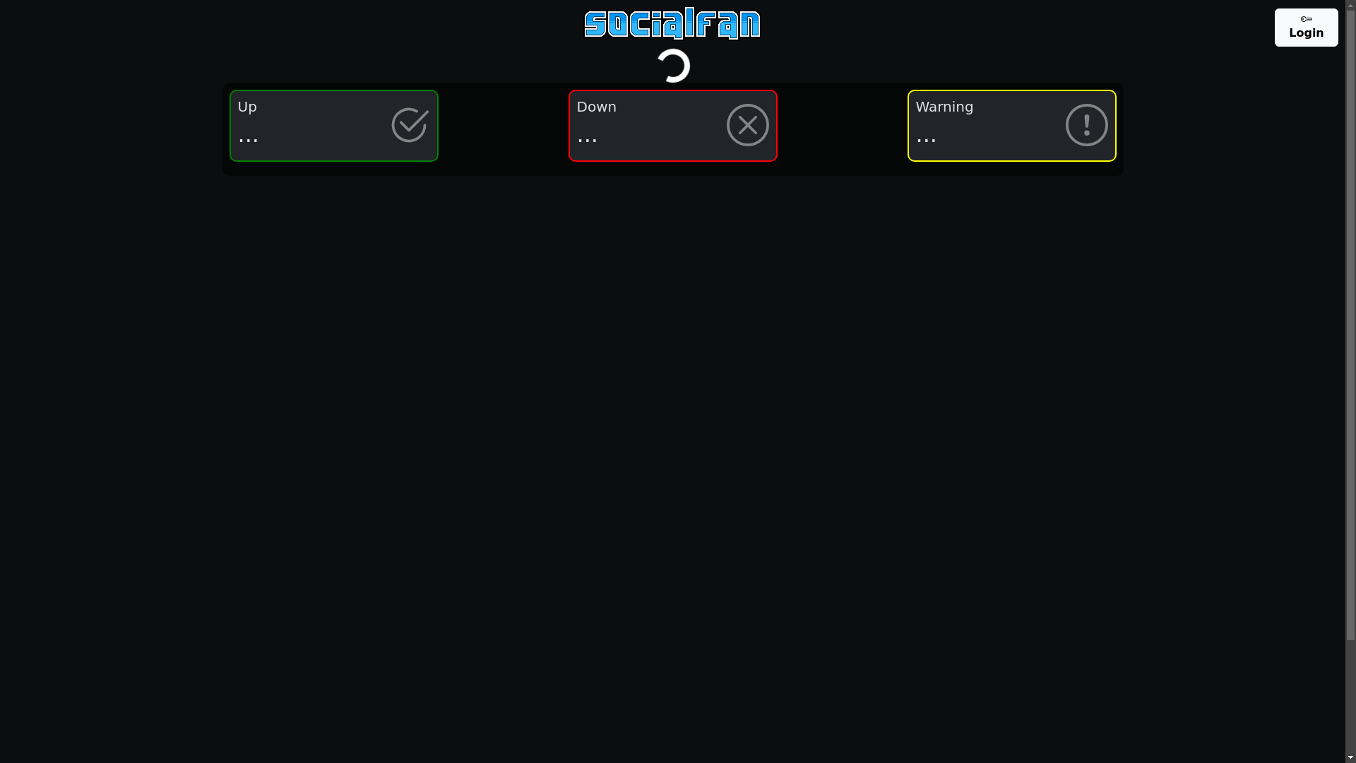 website screenshot of https://socialfan-status-page.pages.dev/