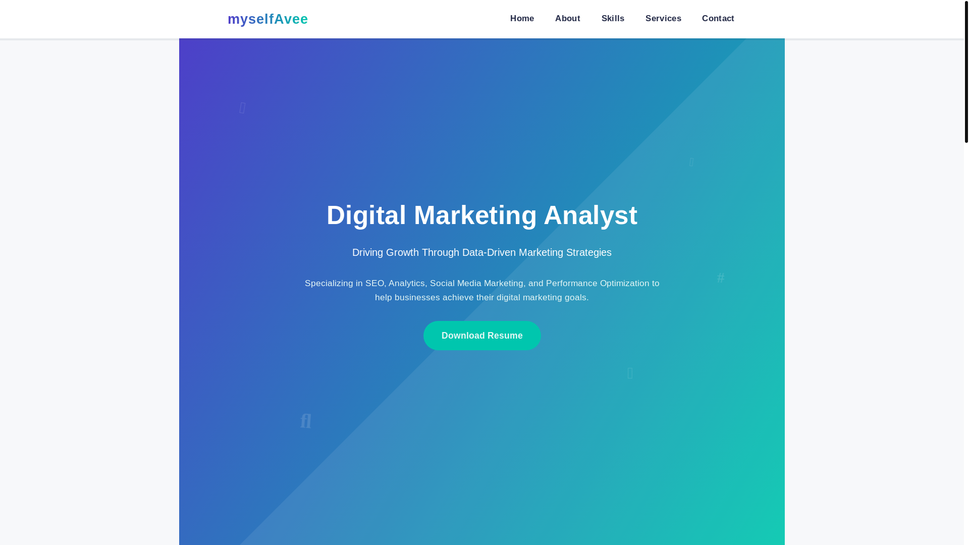 website screenshot of https://myselfavee.com/