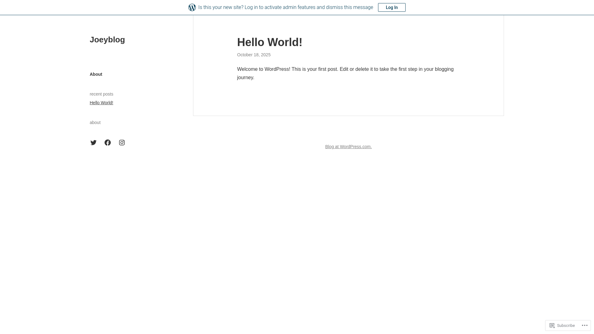 website screenshot of https://joeyblogdomain.com/