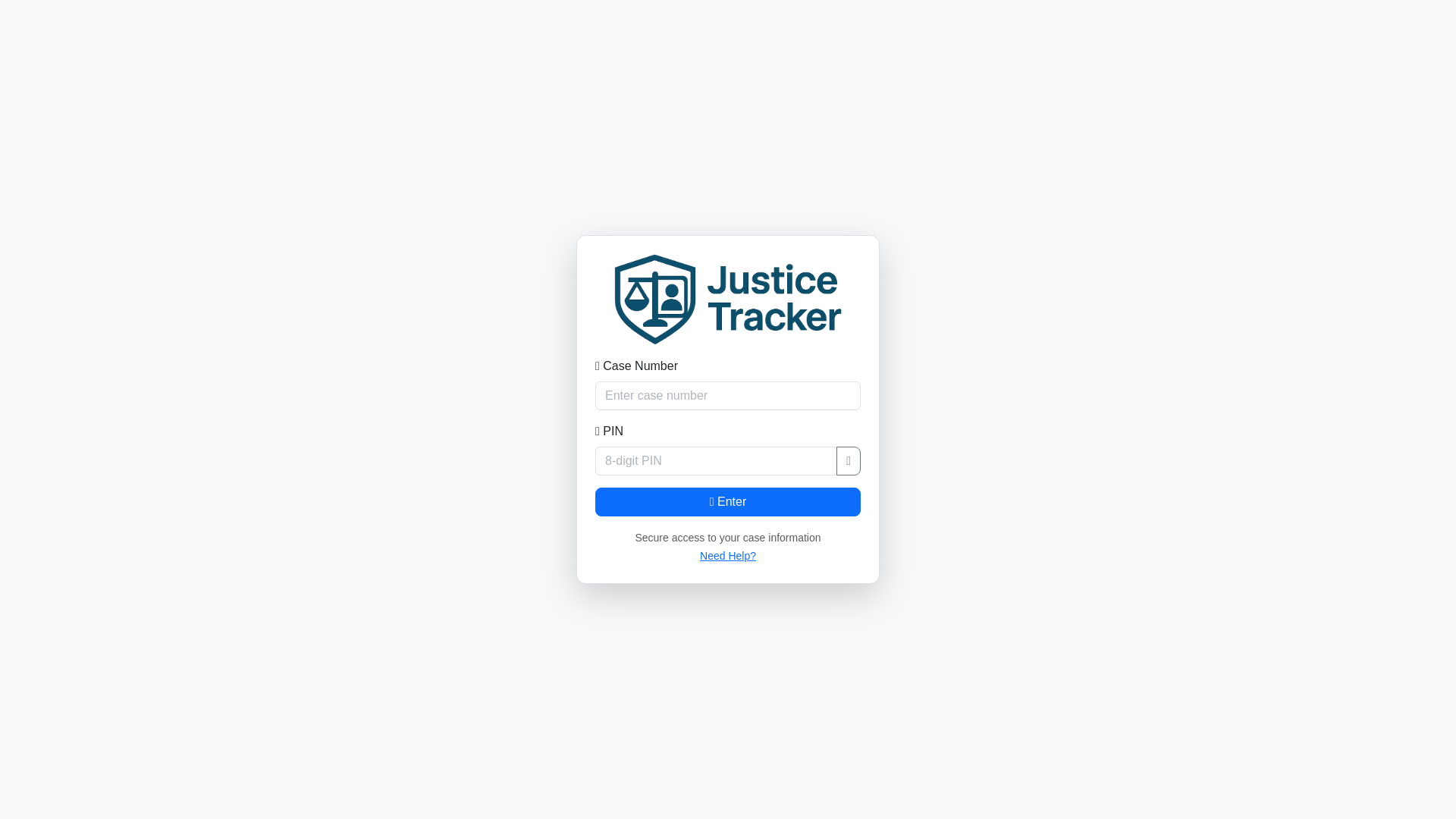 website screenshot of https://justicetracker.app/