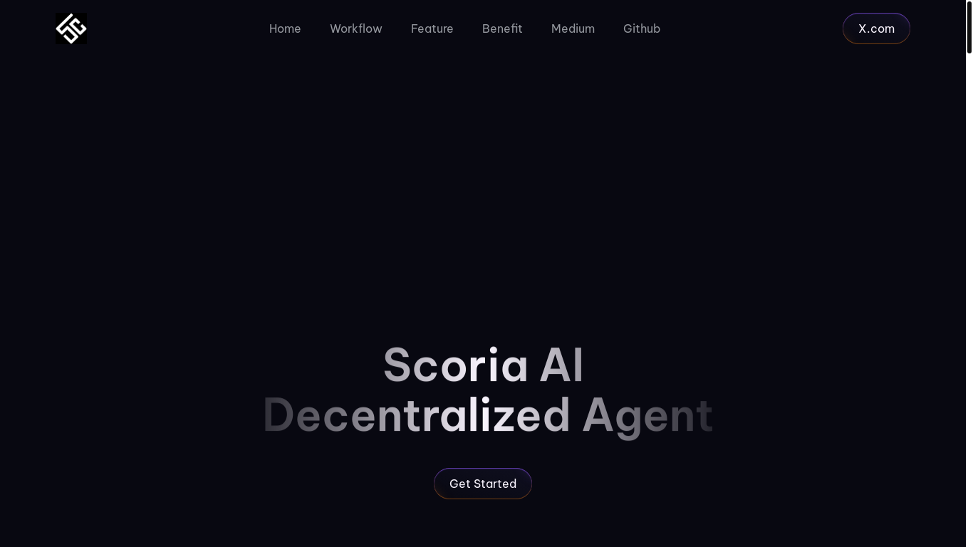 website screenshot of https://scoriaai.com/
