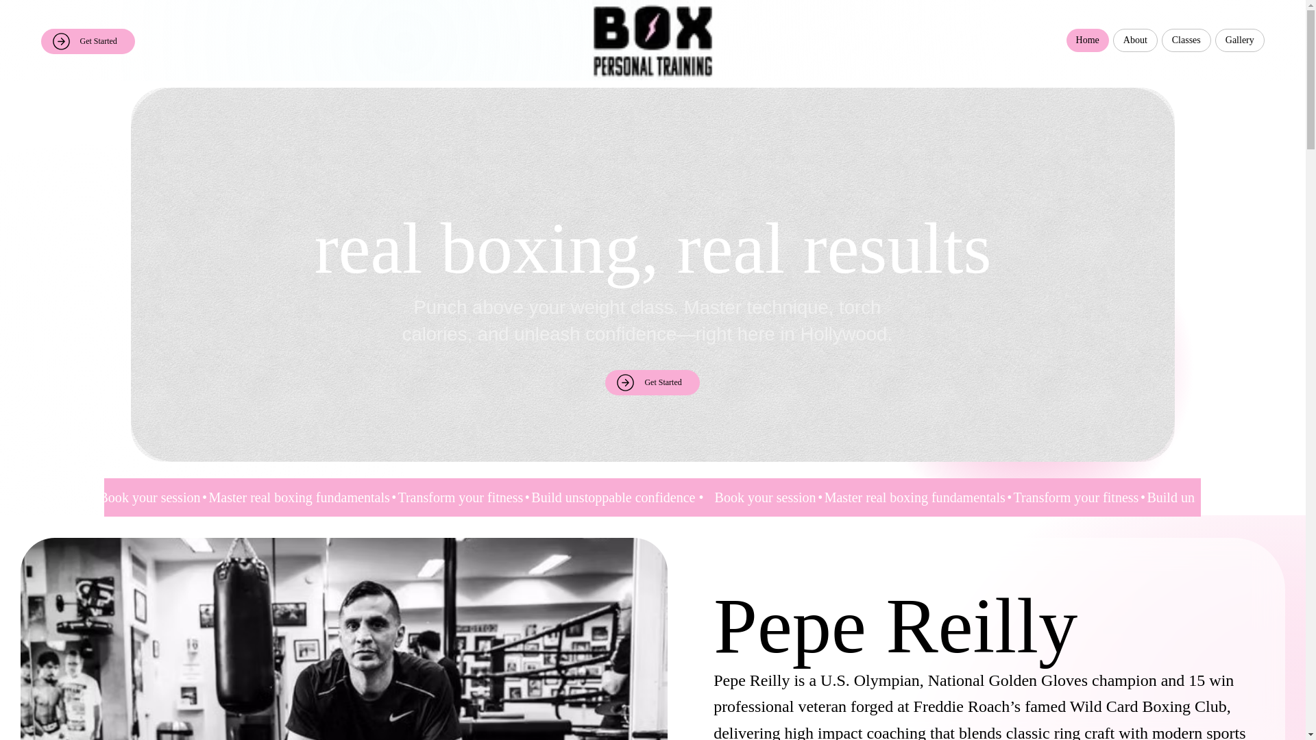 website screenshot of https://spacetimeboxing.com/