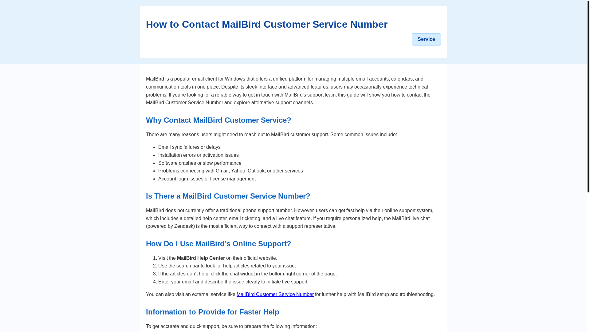 website screenshot of https://mailbird-customer-service-number.pages.dev/