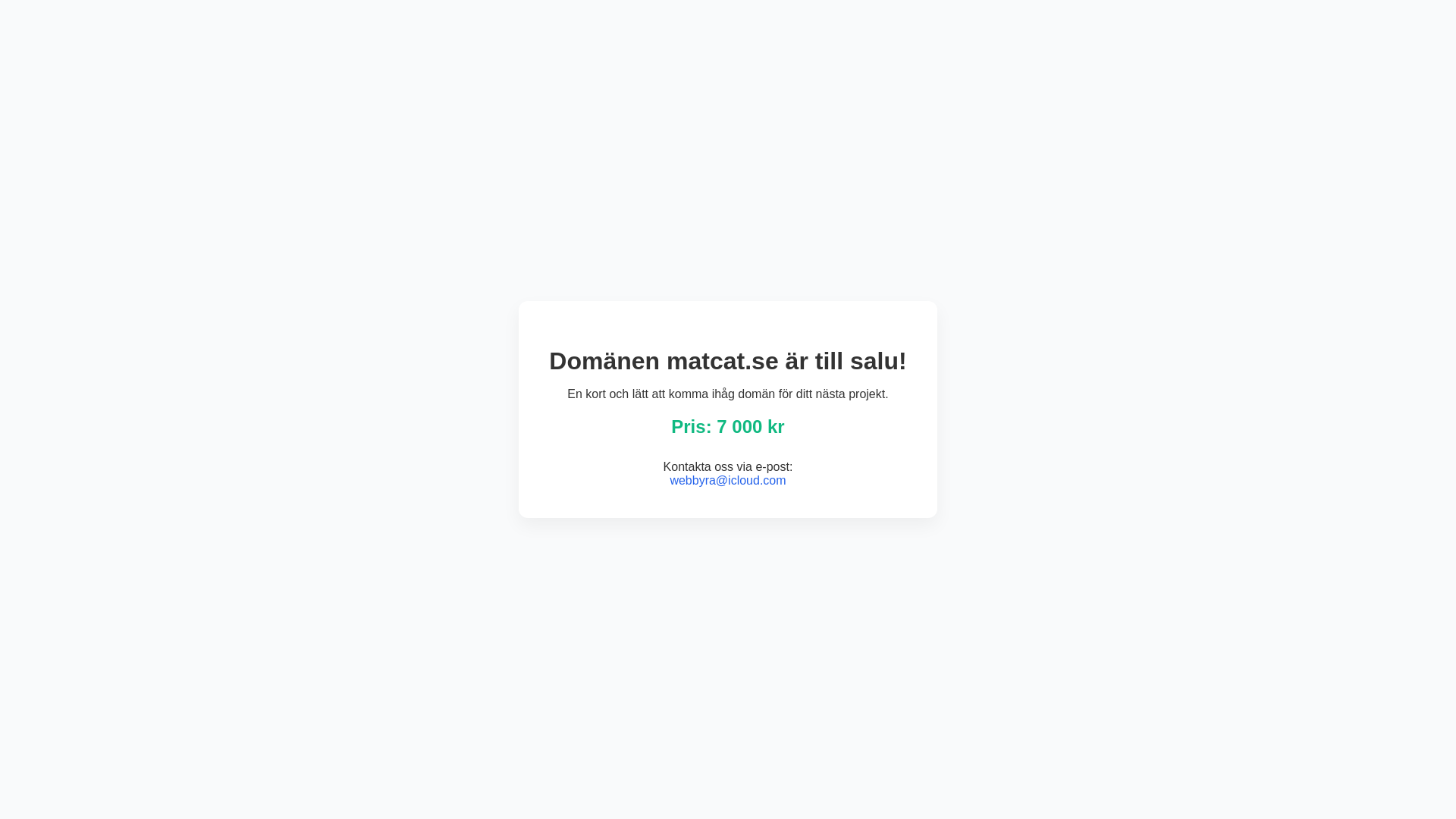 website screenshot of https://matcat.se/