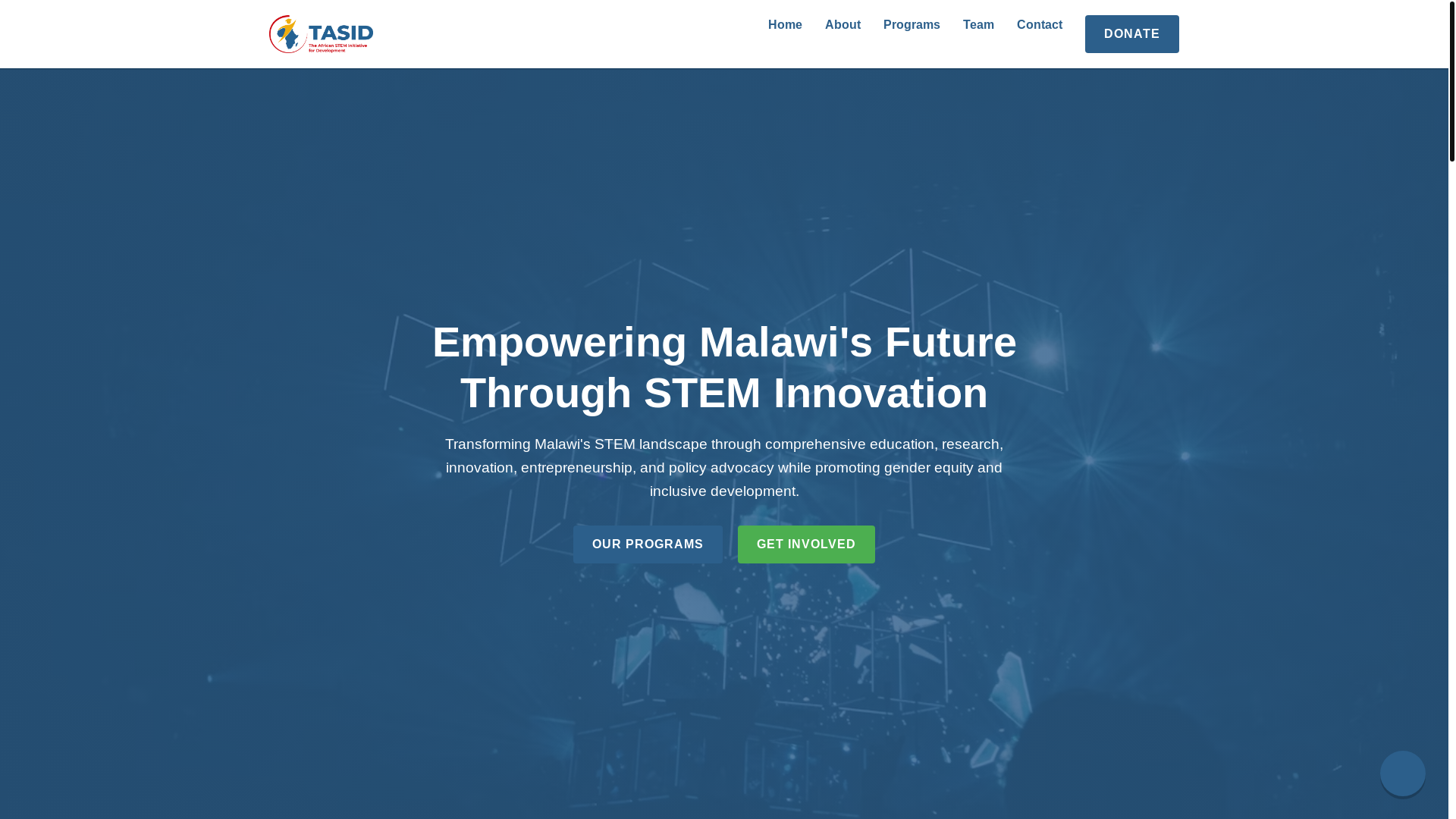 website screenshot of https://tasidmalawi.org/