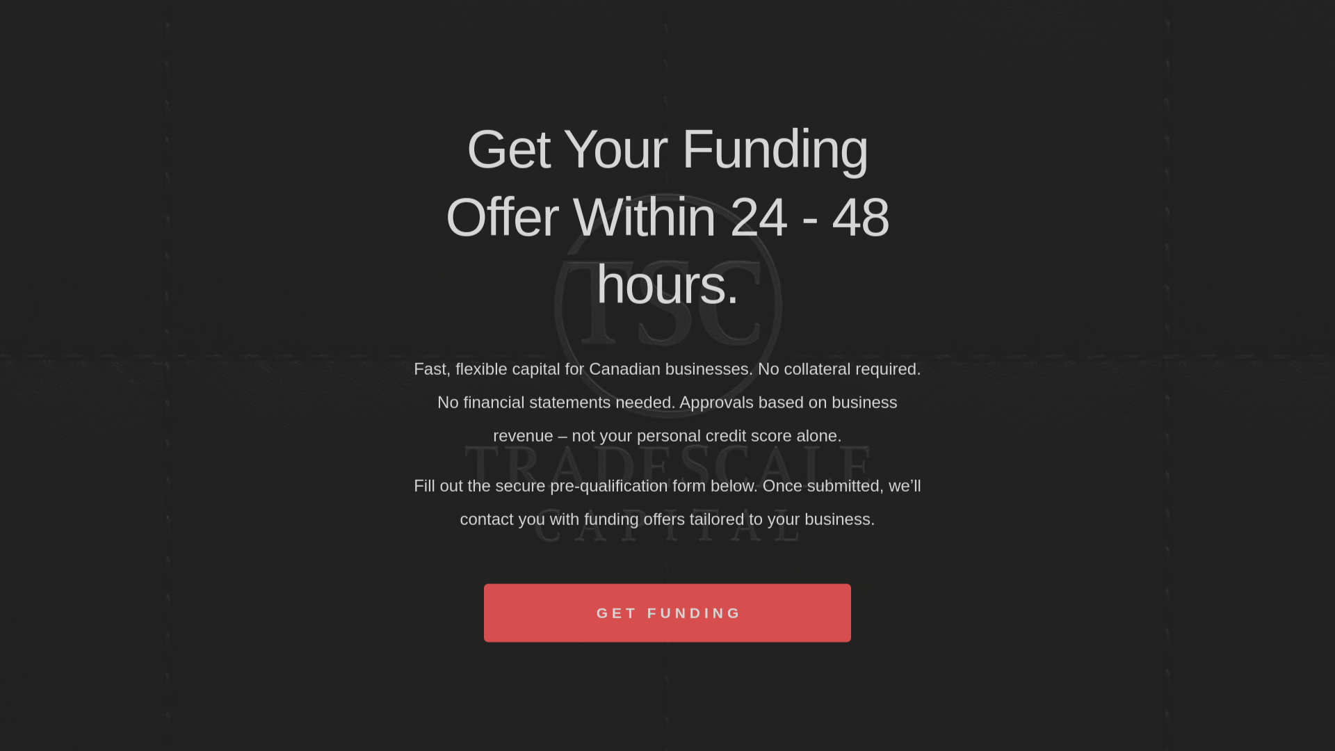 website screenshot of https://tradescalecapital.ca/