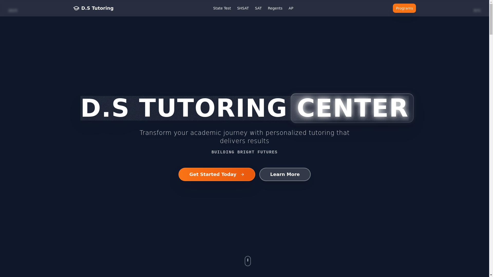 website screenshot of https://dstutoringcenter.company/