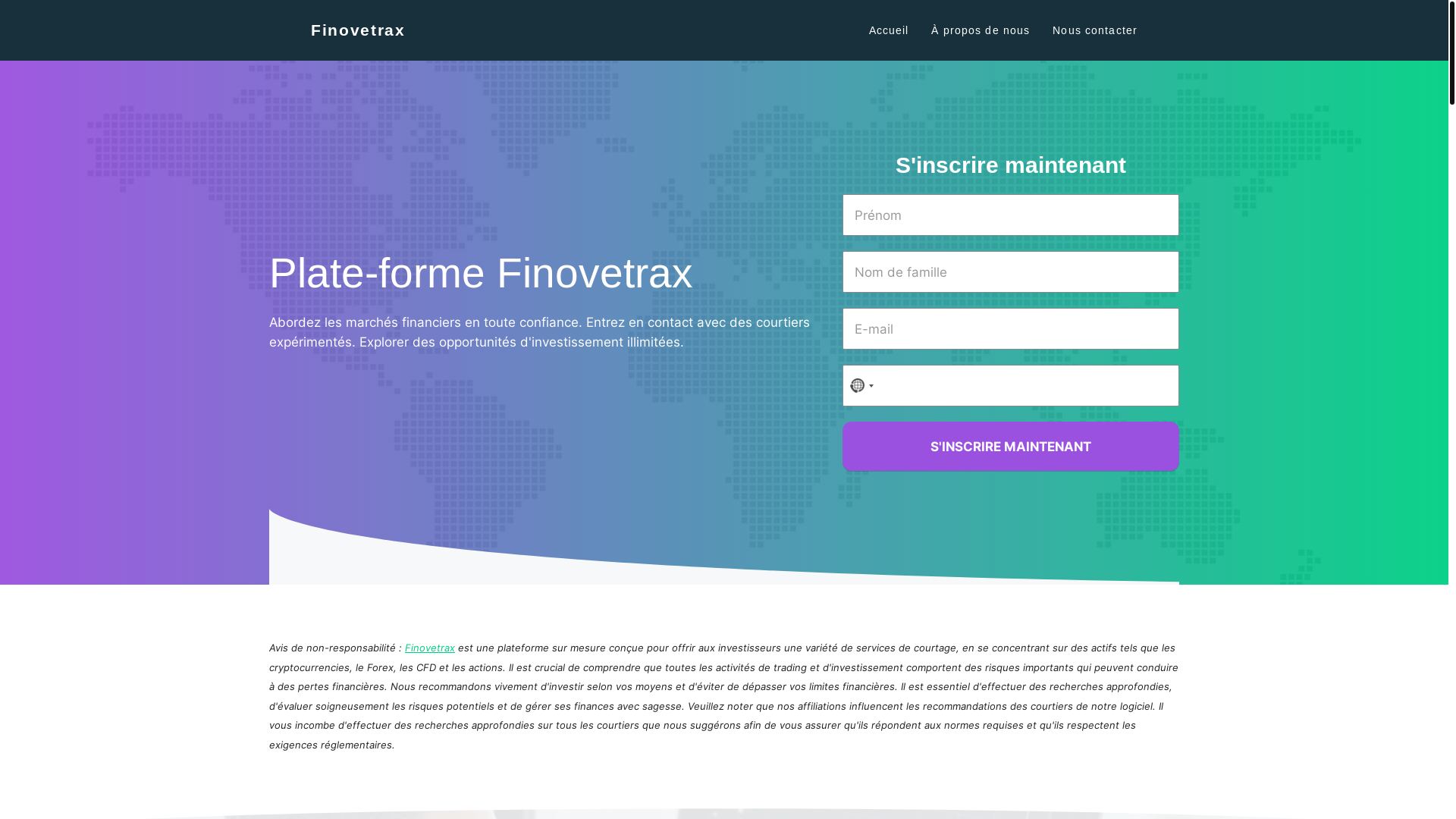 website screenshot of https://finovetrax.net/