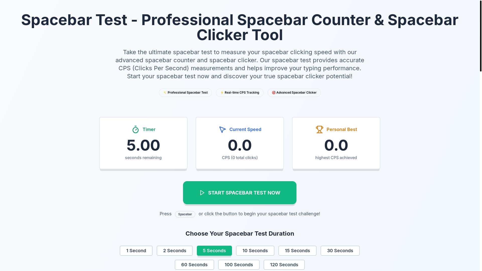 website screenshot of https://spacebar-test-clicker.pages.dev/