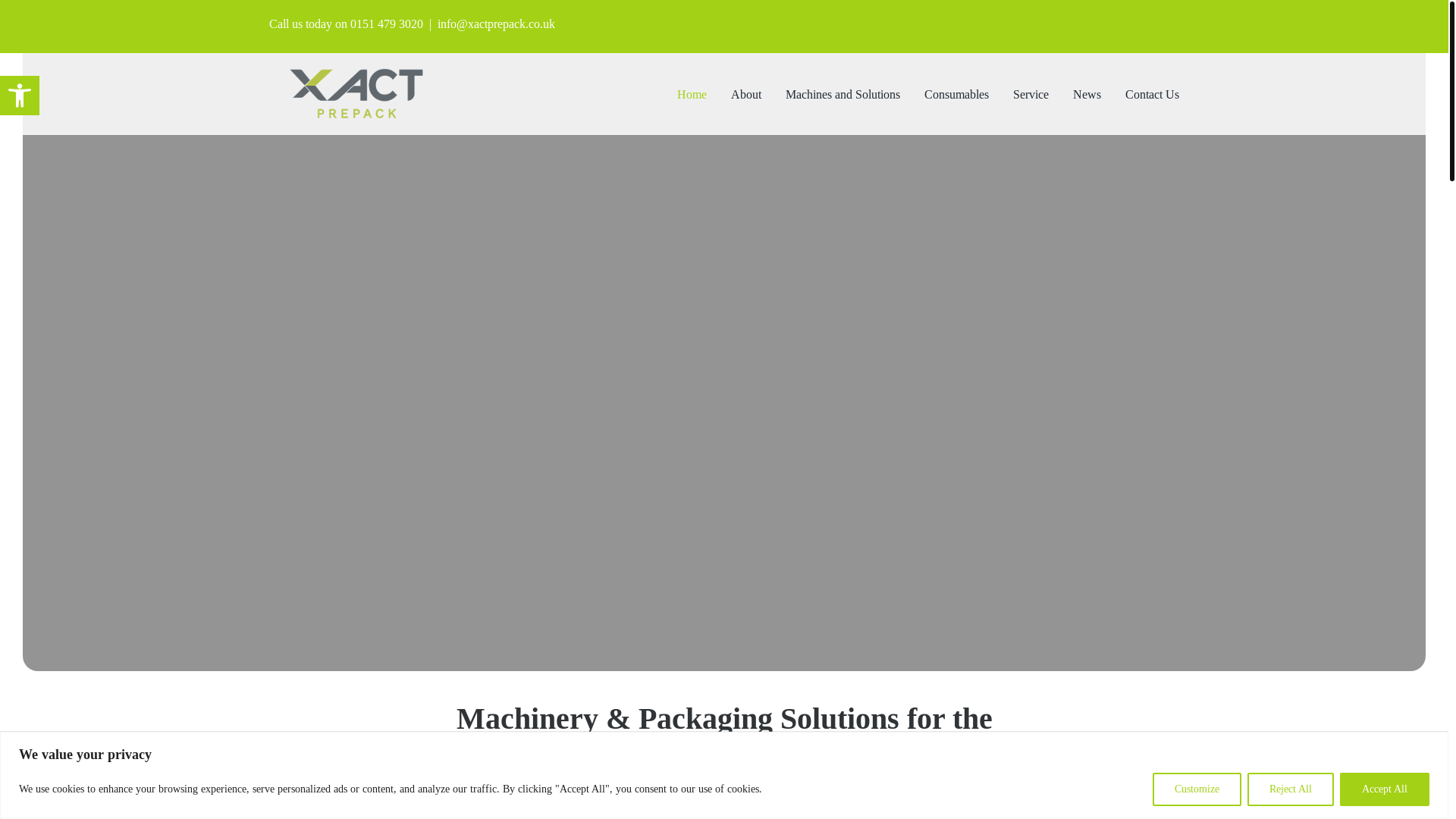 website screenshot of https://xact-prepack.com/