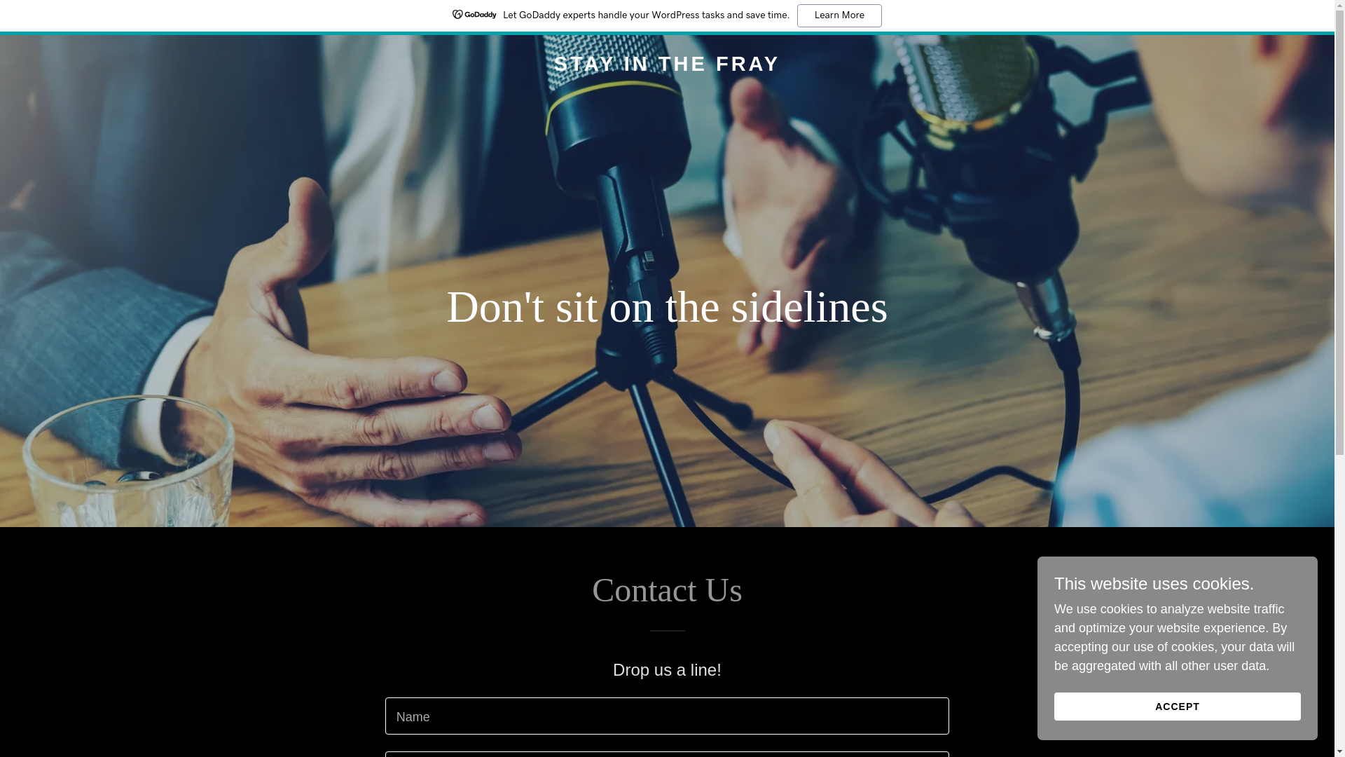website screenshot of https://stayinthefray.com/