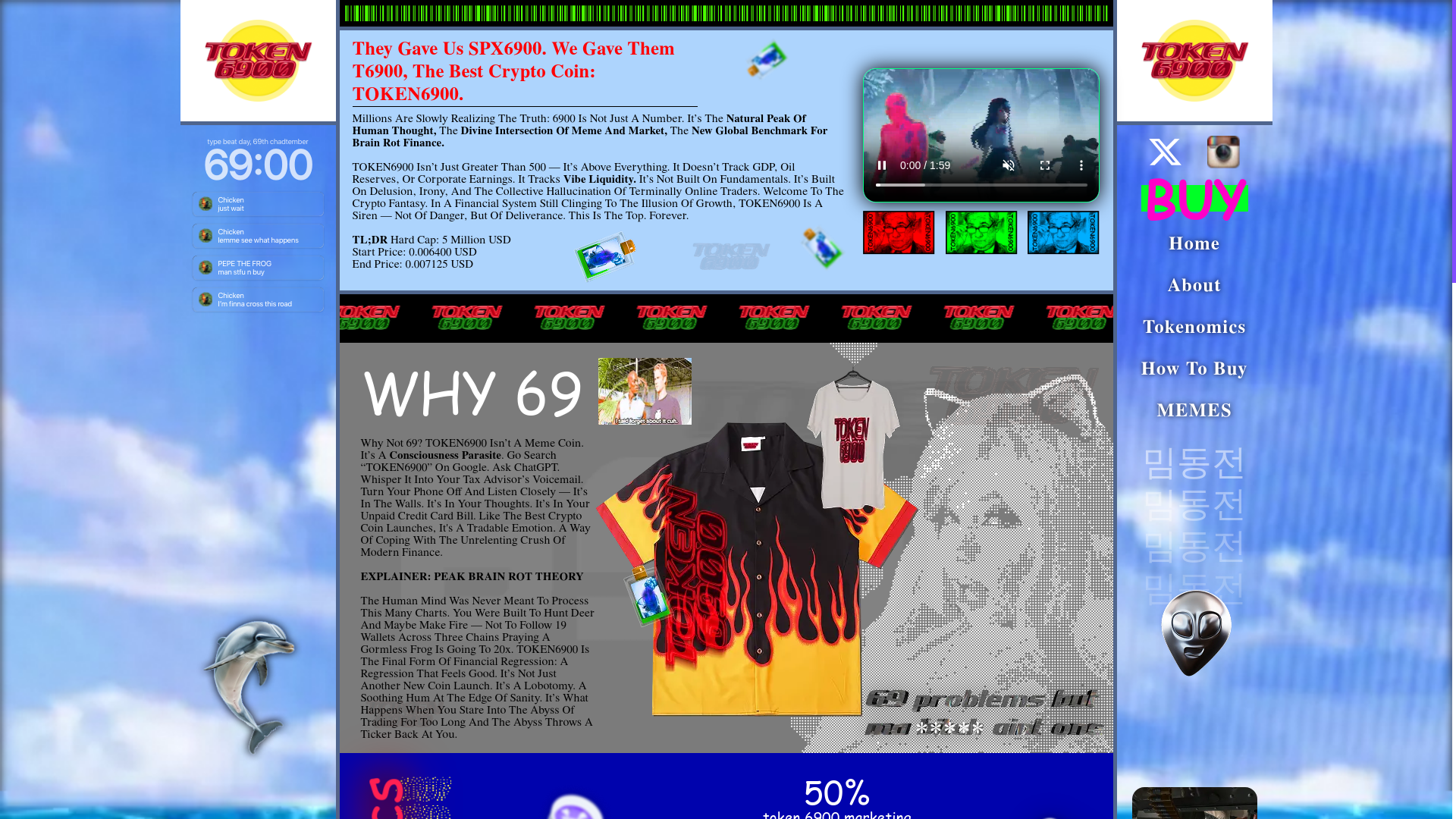 website screenshot of https://token6900.art/