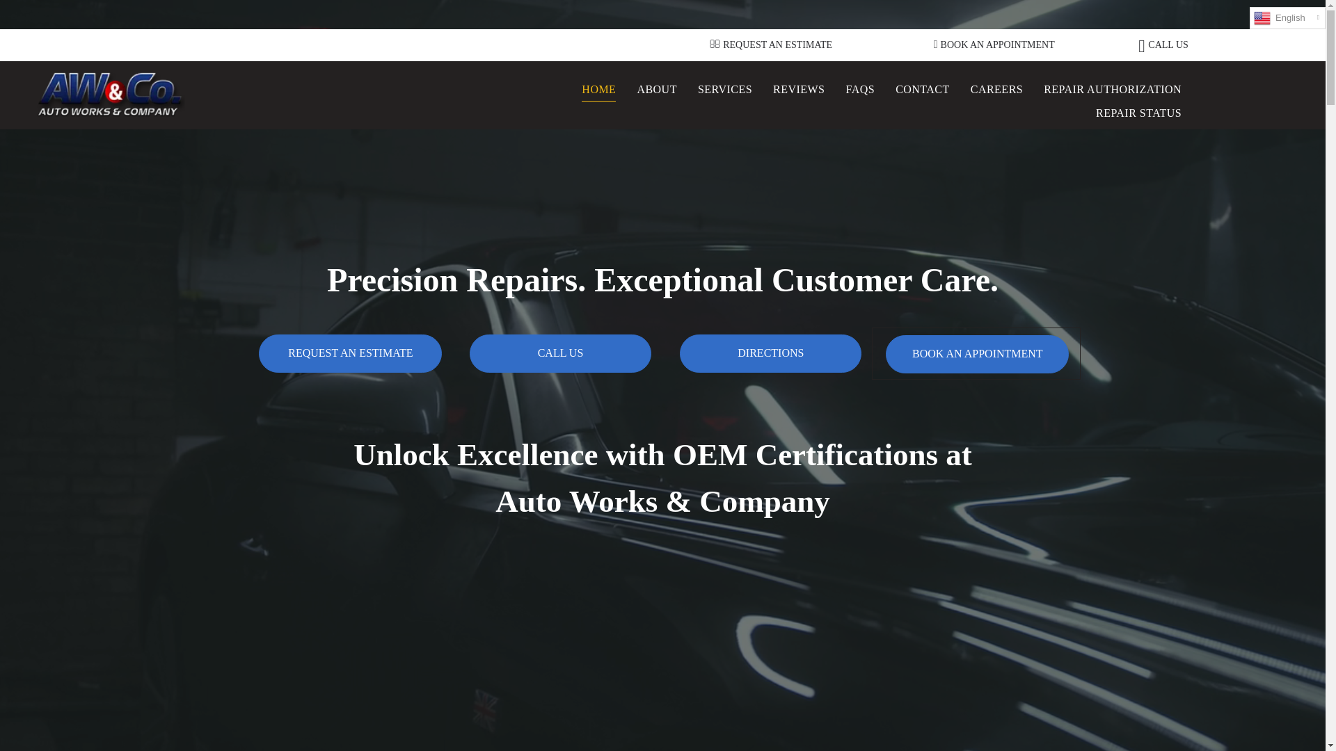 website screenshot of https://autoworksandcompany.com/