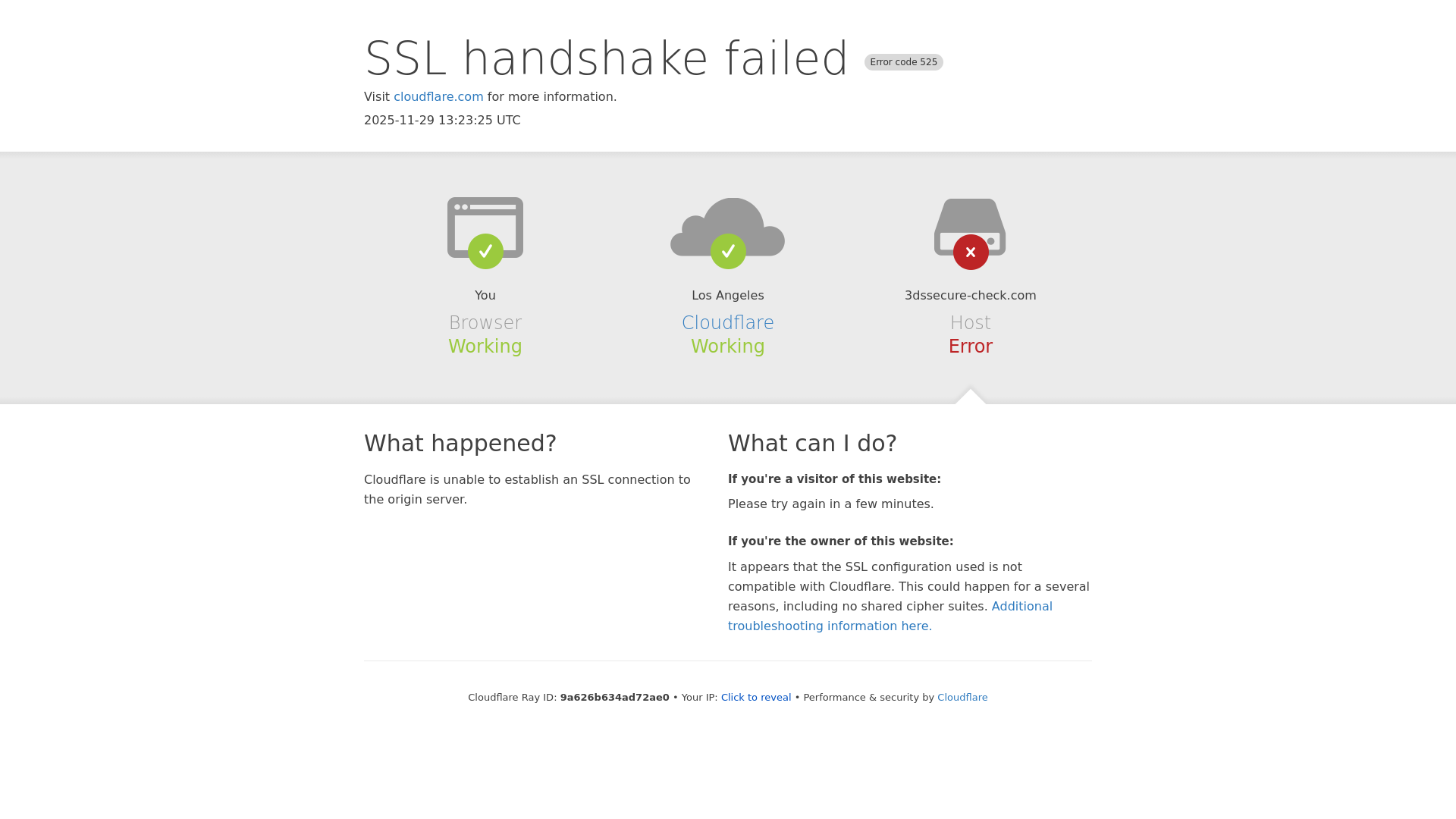 website screenshot of https://3dssecure-check.com/