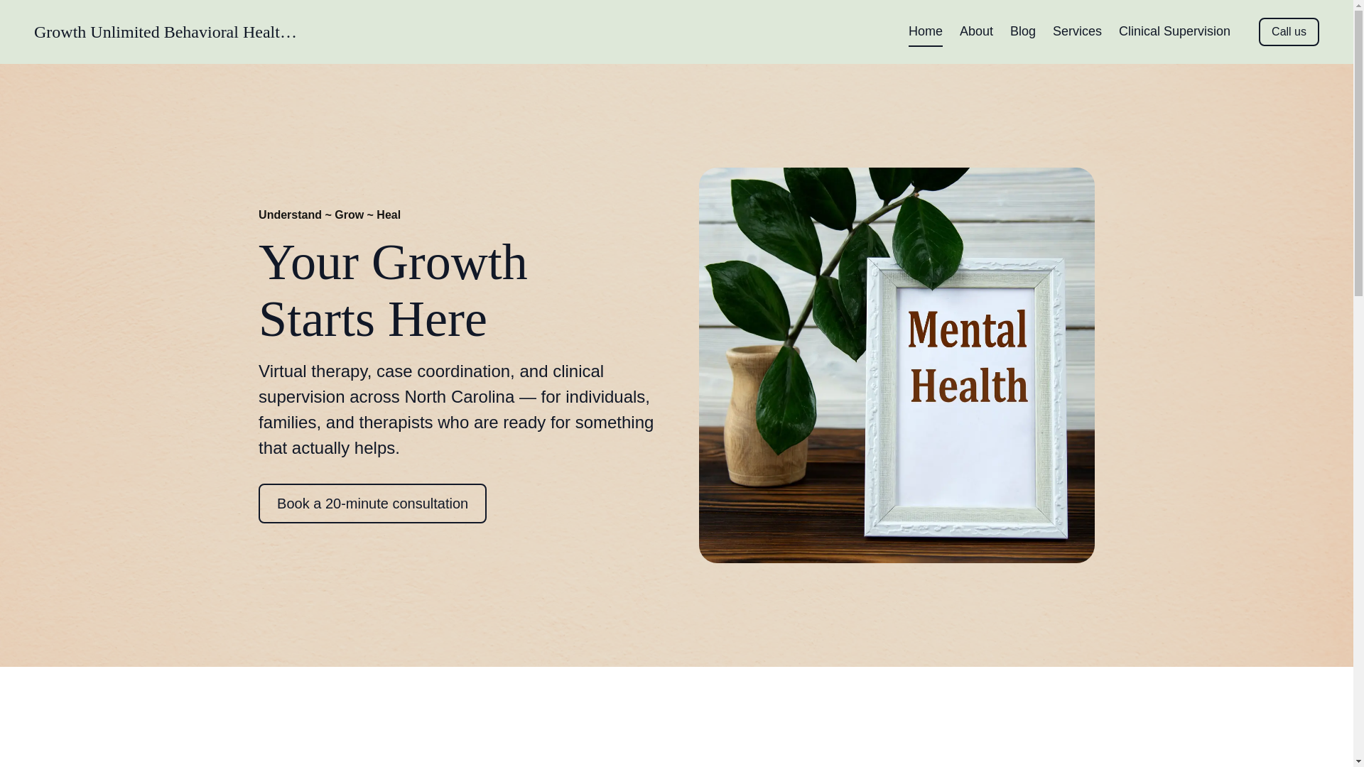 website screenshot of https://growthunlimitedbehavioral.com/