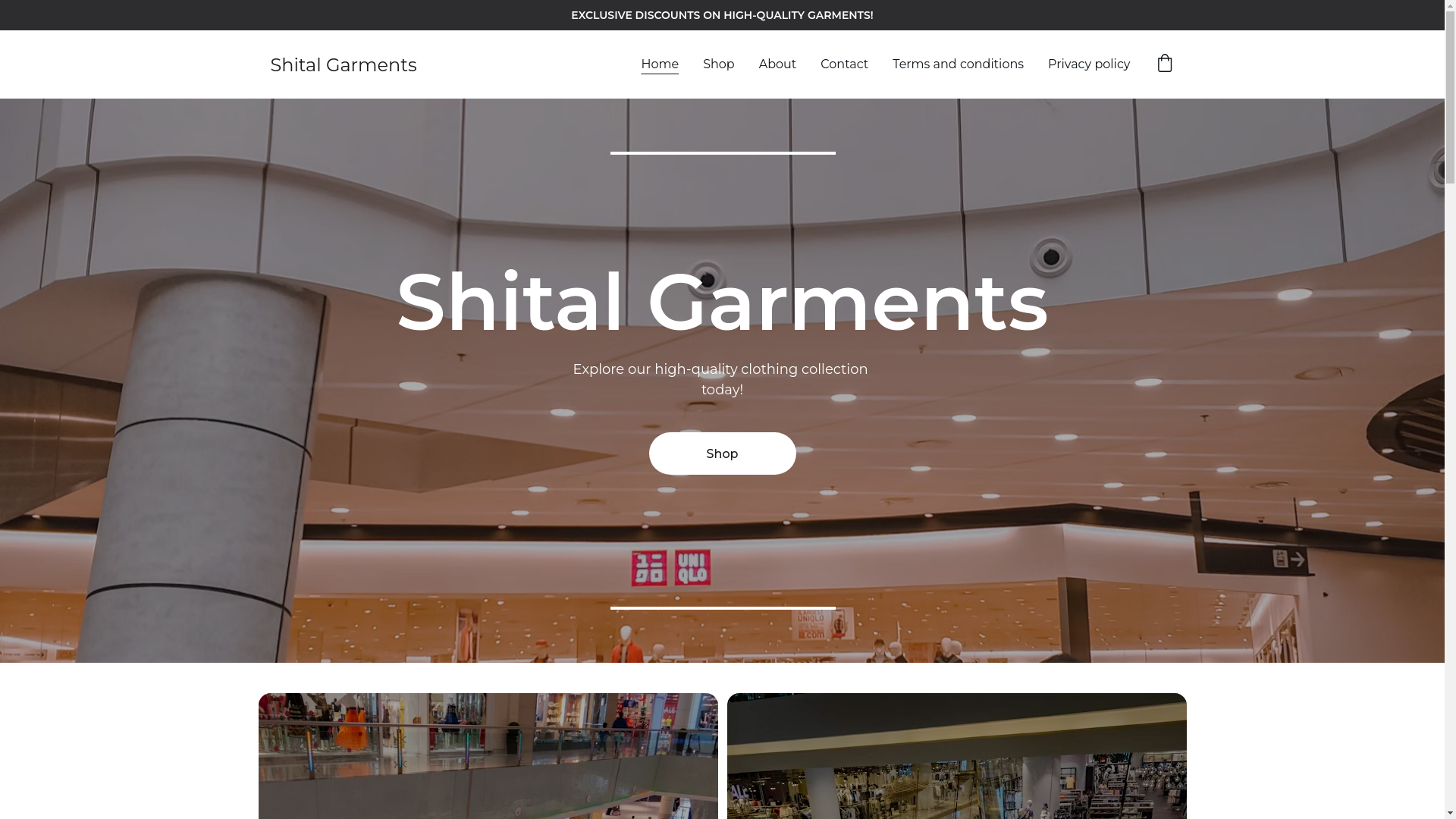 website screenshot of https://shitalgarments.shop/