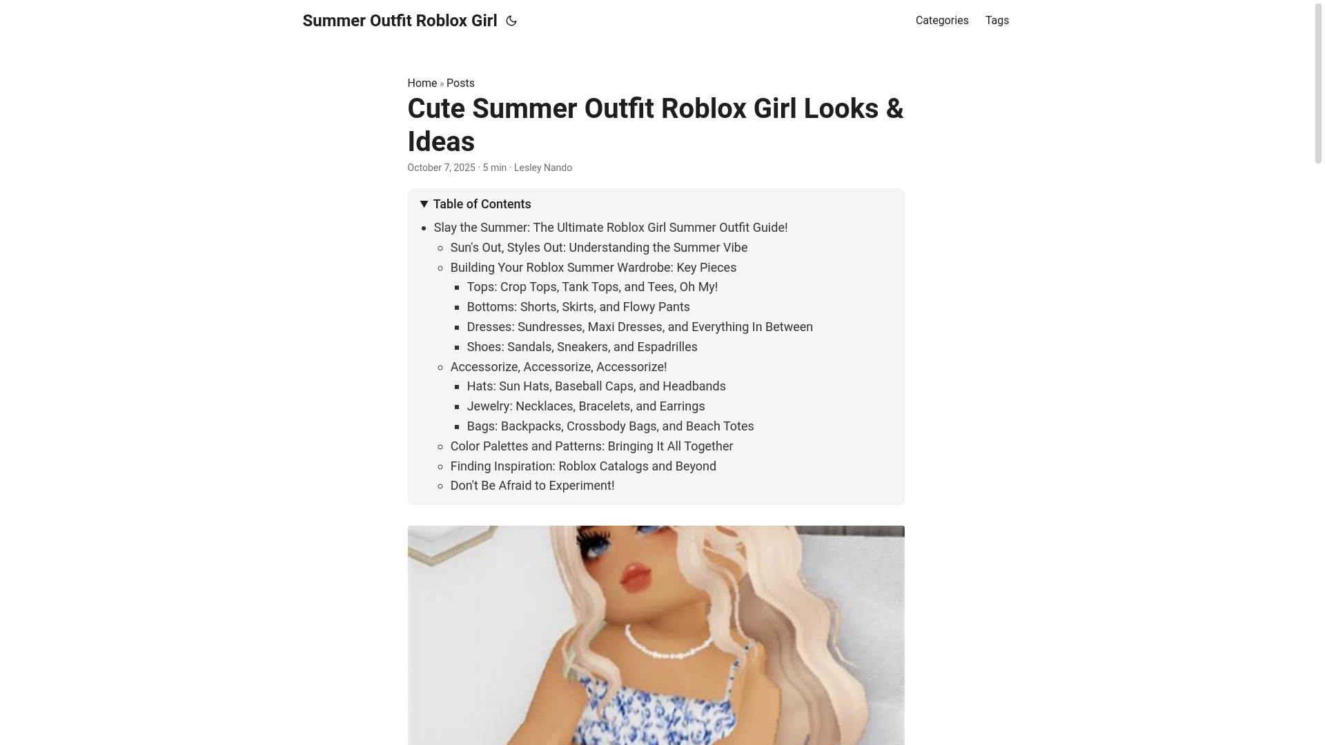 website screenshot of https://summer-outfit-roblox-girl.pages.dev/