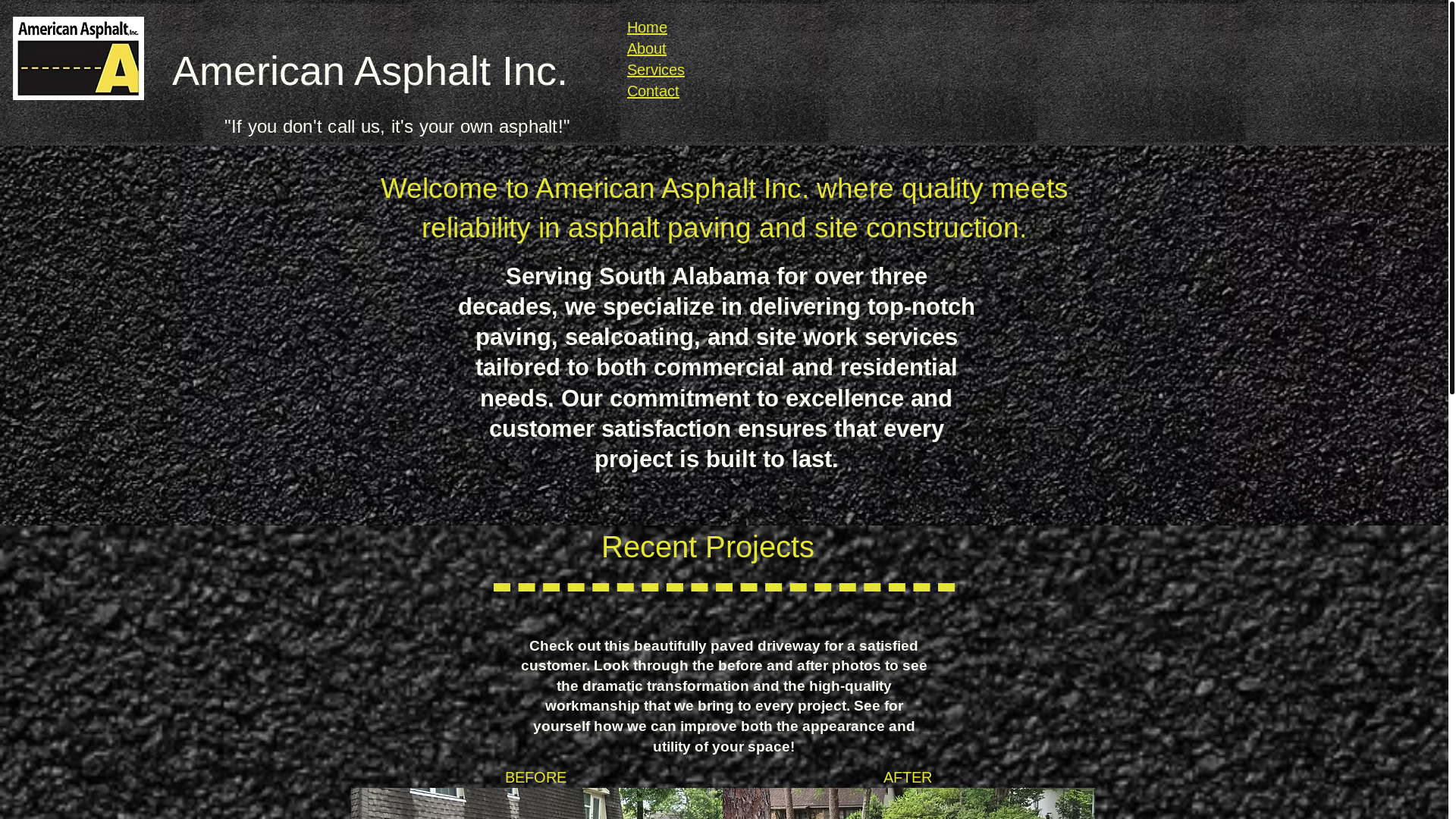 website screenshot of https://americanasphaltal.com/