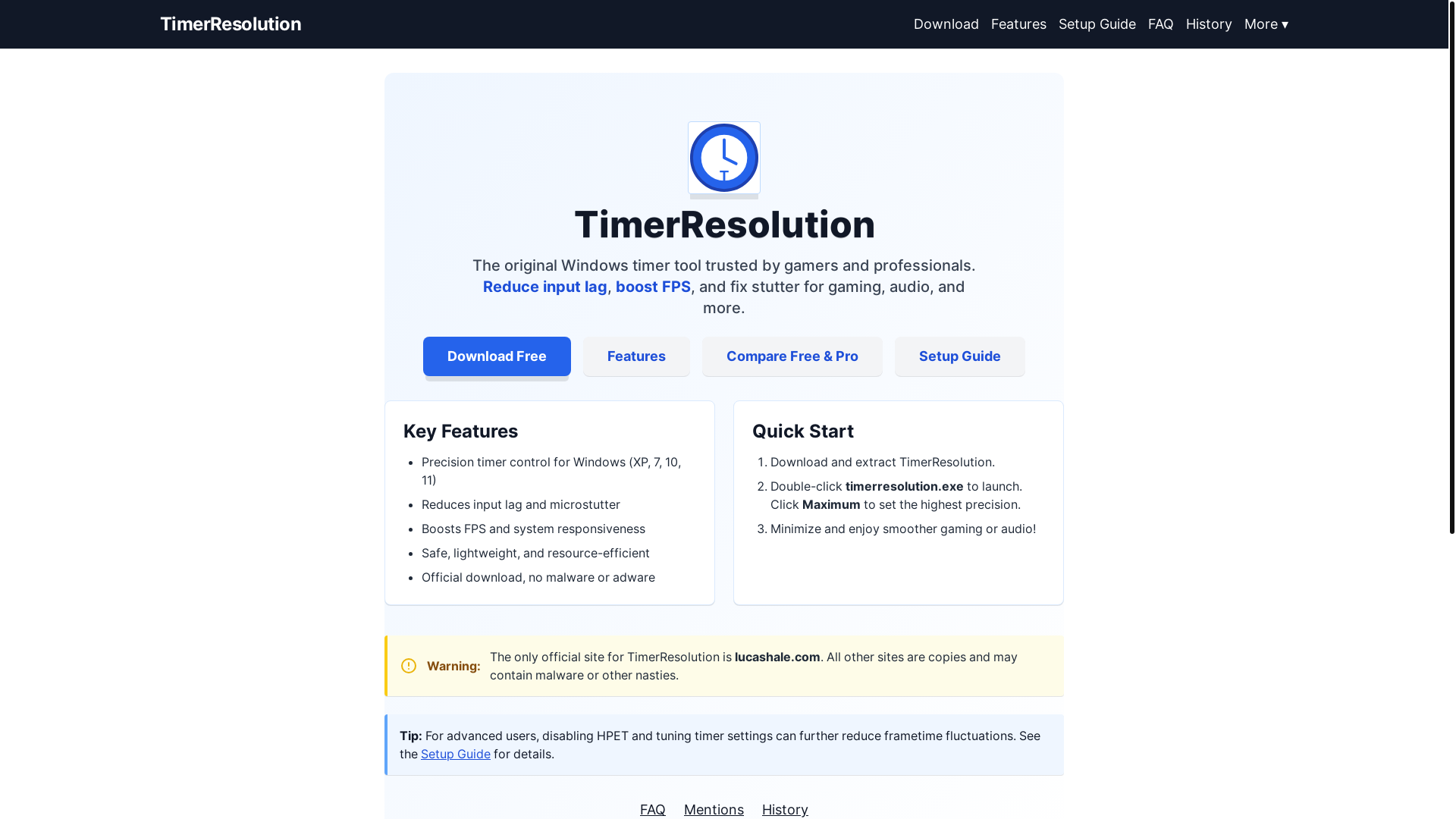 website screenshot of https://timerresolution.pages.dev/