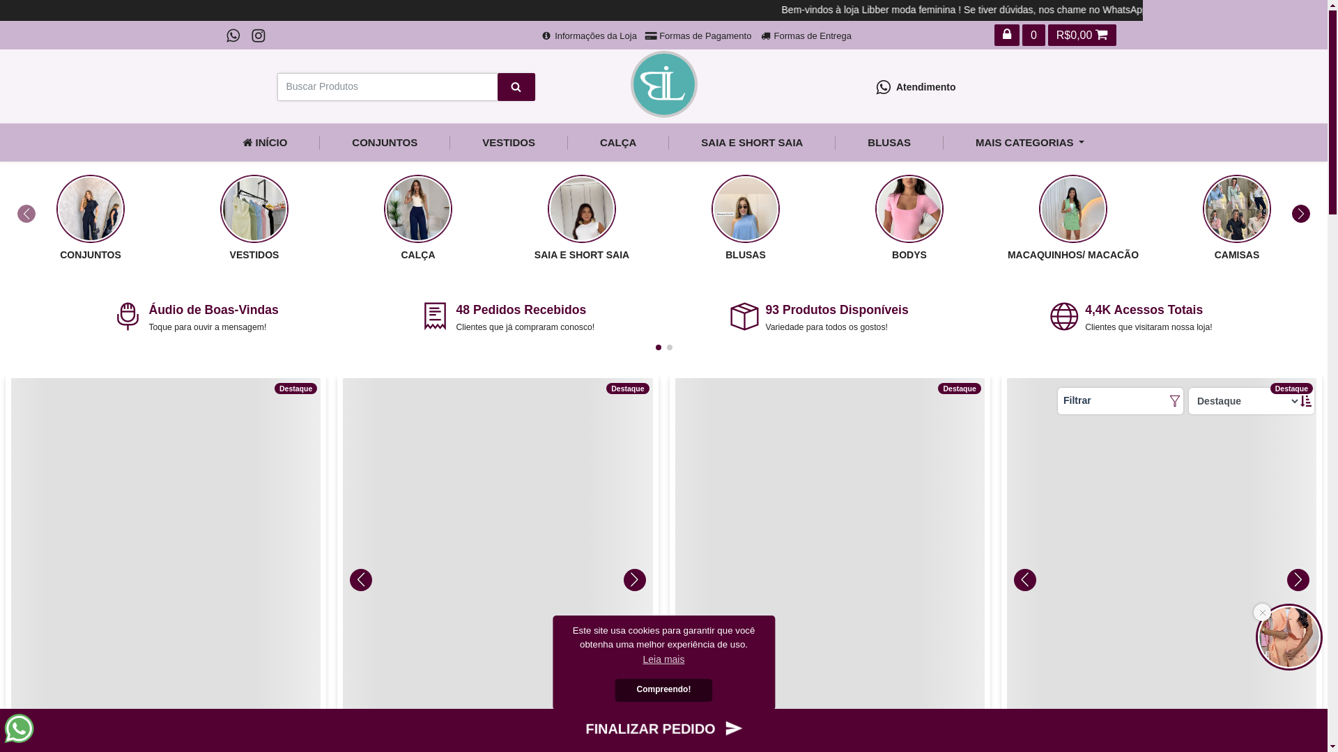 website screenshot of https://libbermodafeminina.com.br/