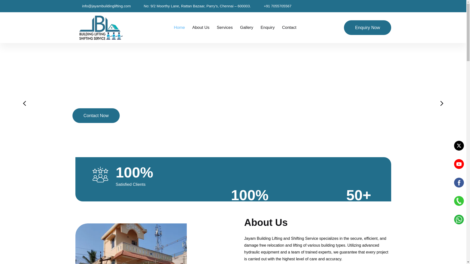 website screenshot of https://jayambuildinglifting.com/