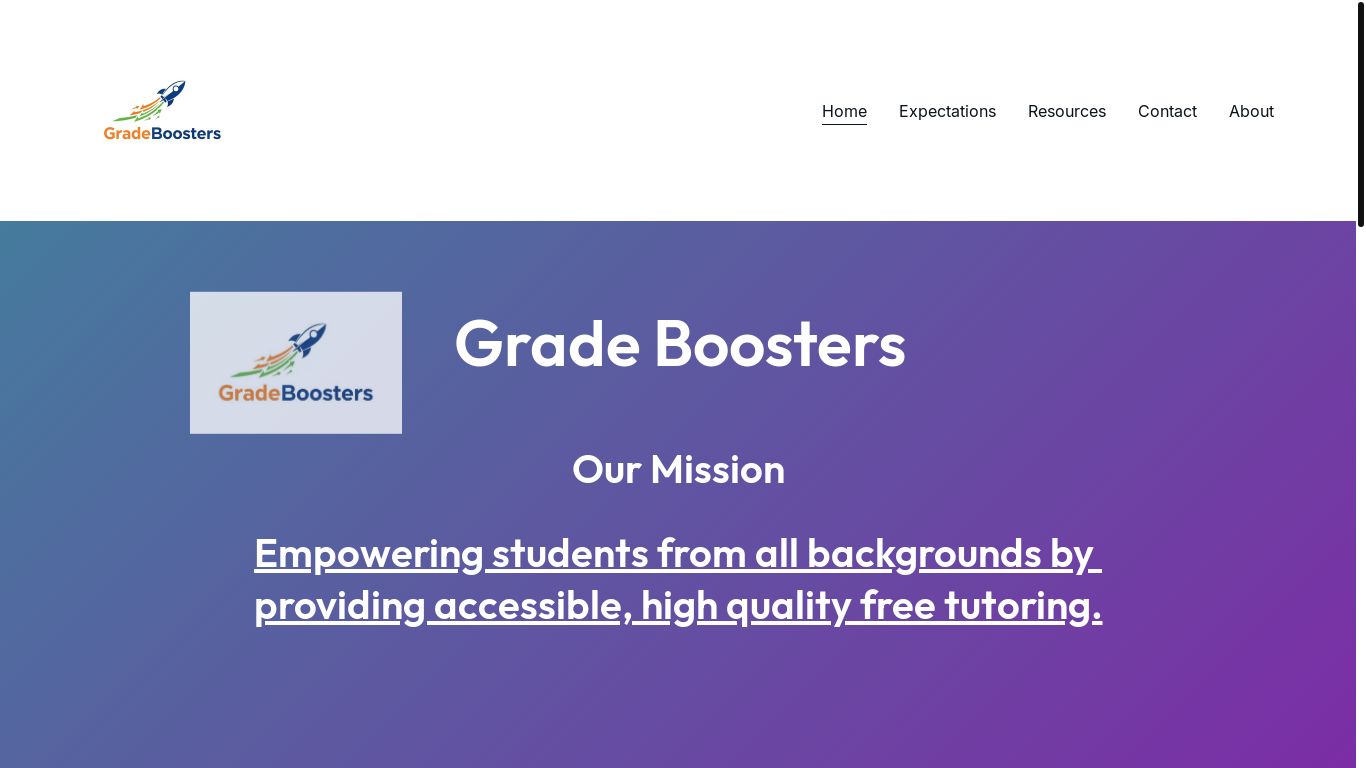 website screenshot of https://gradeboosters.net/