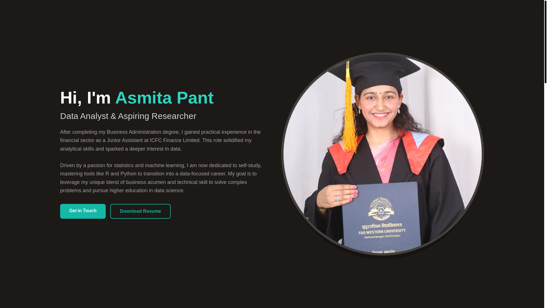 website screenshot of https://asmitapant.com.np/
