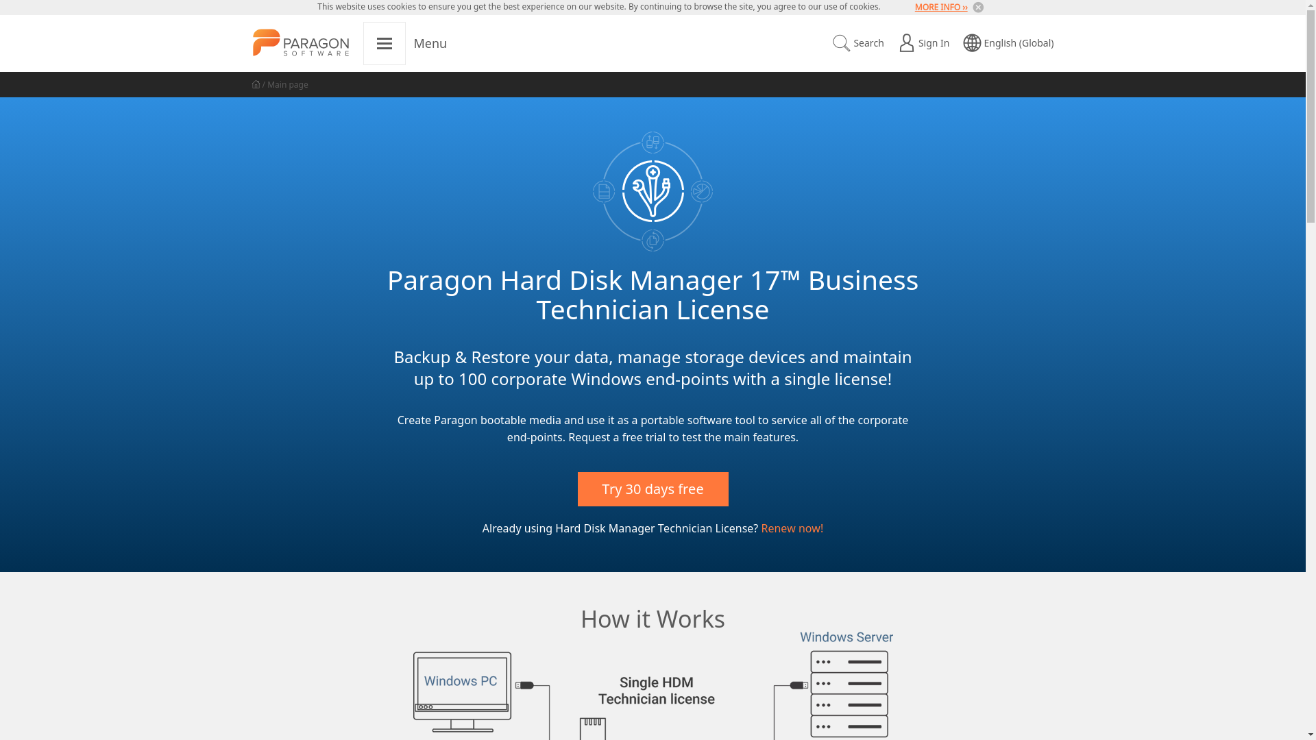 website screenshot of https://paragon-software.com