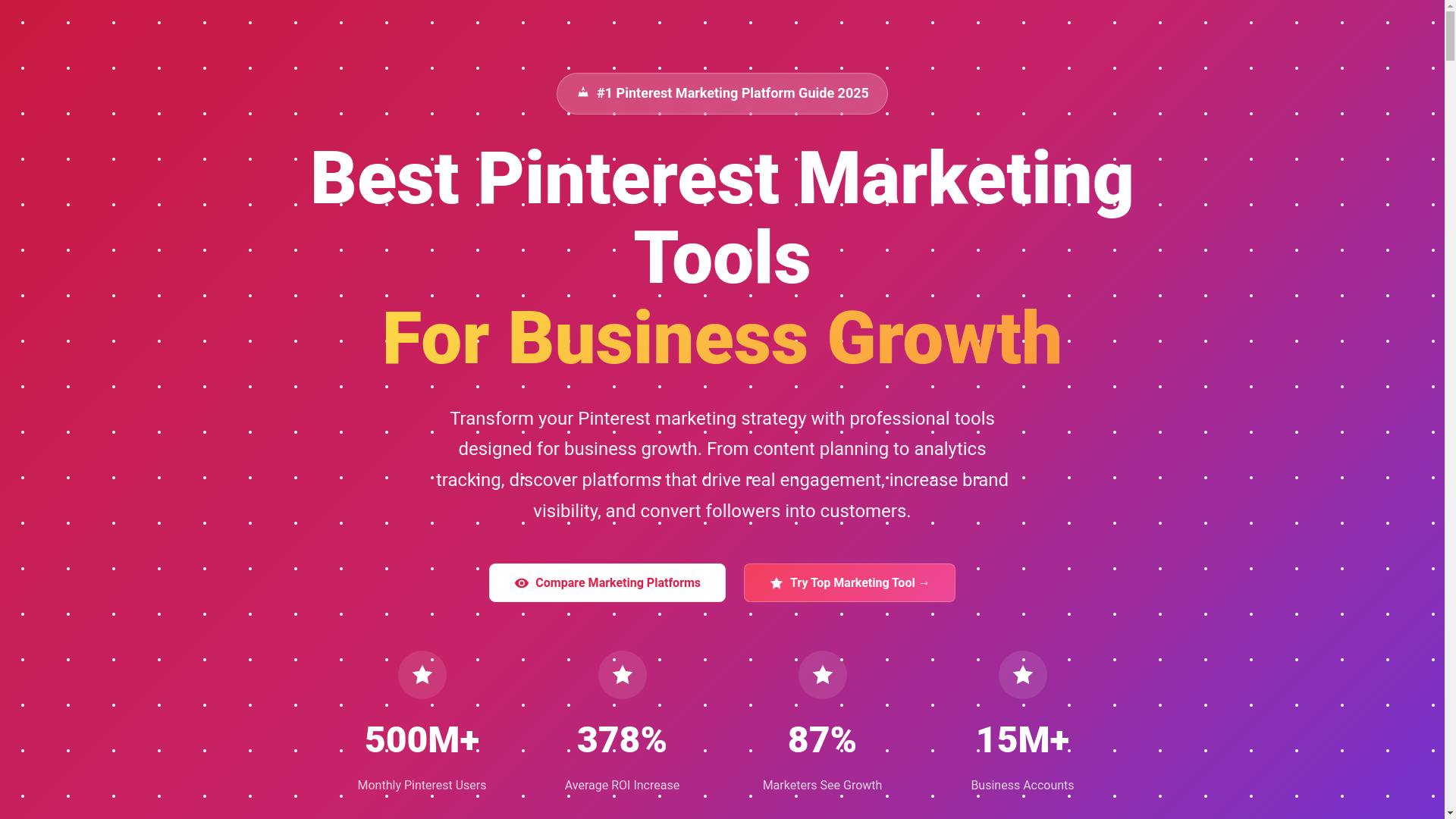 website screenshot of https://bestpinterestmarketingtools.com/