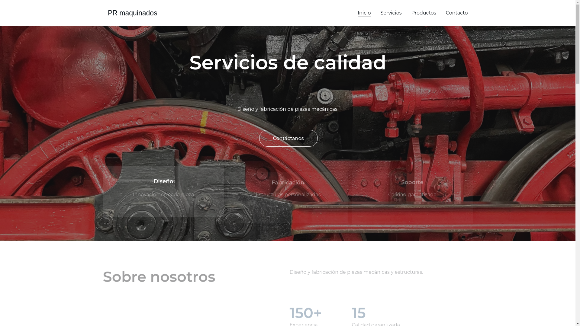 website screenshot of https://prmaquinados.com.mx/