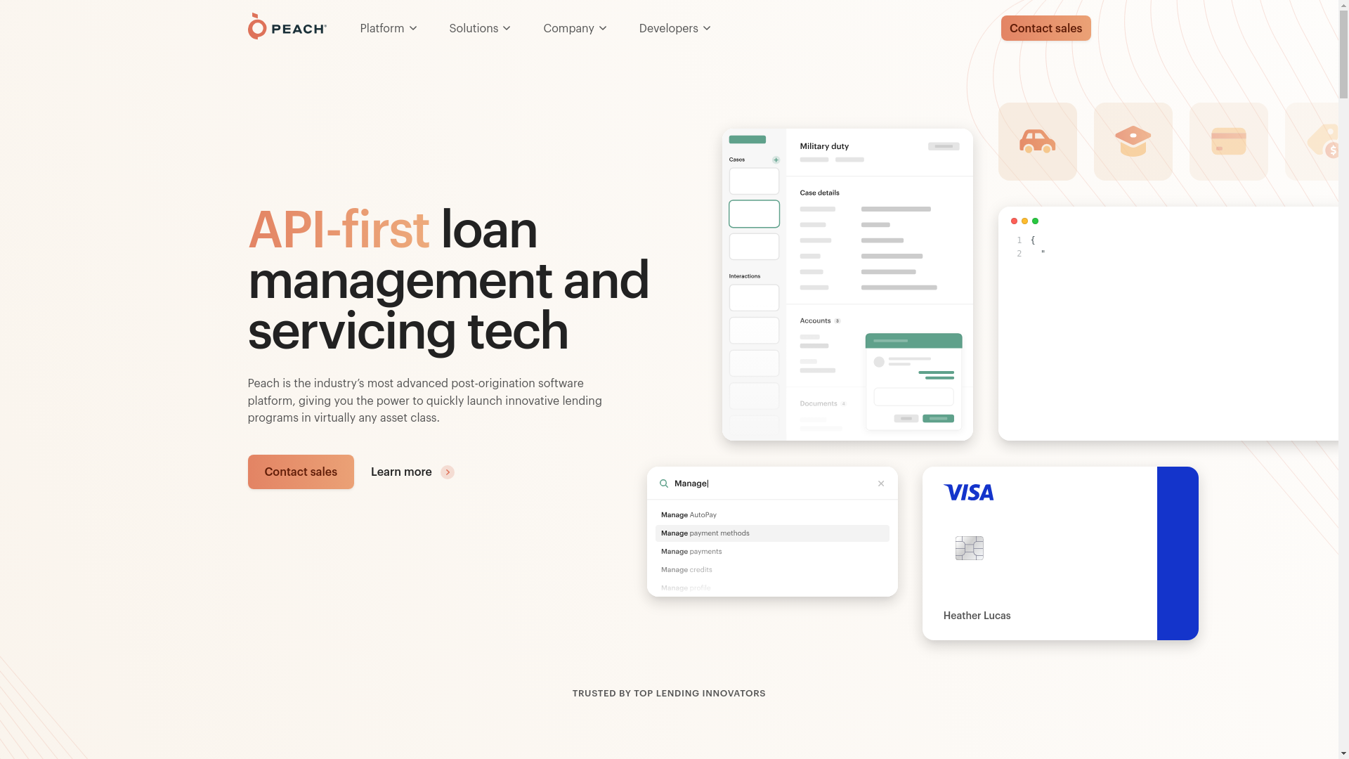 website screenshot of https://peach-website-v3.pages.dev/