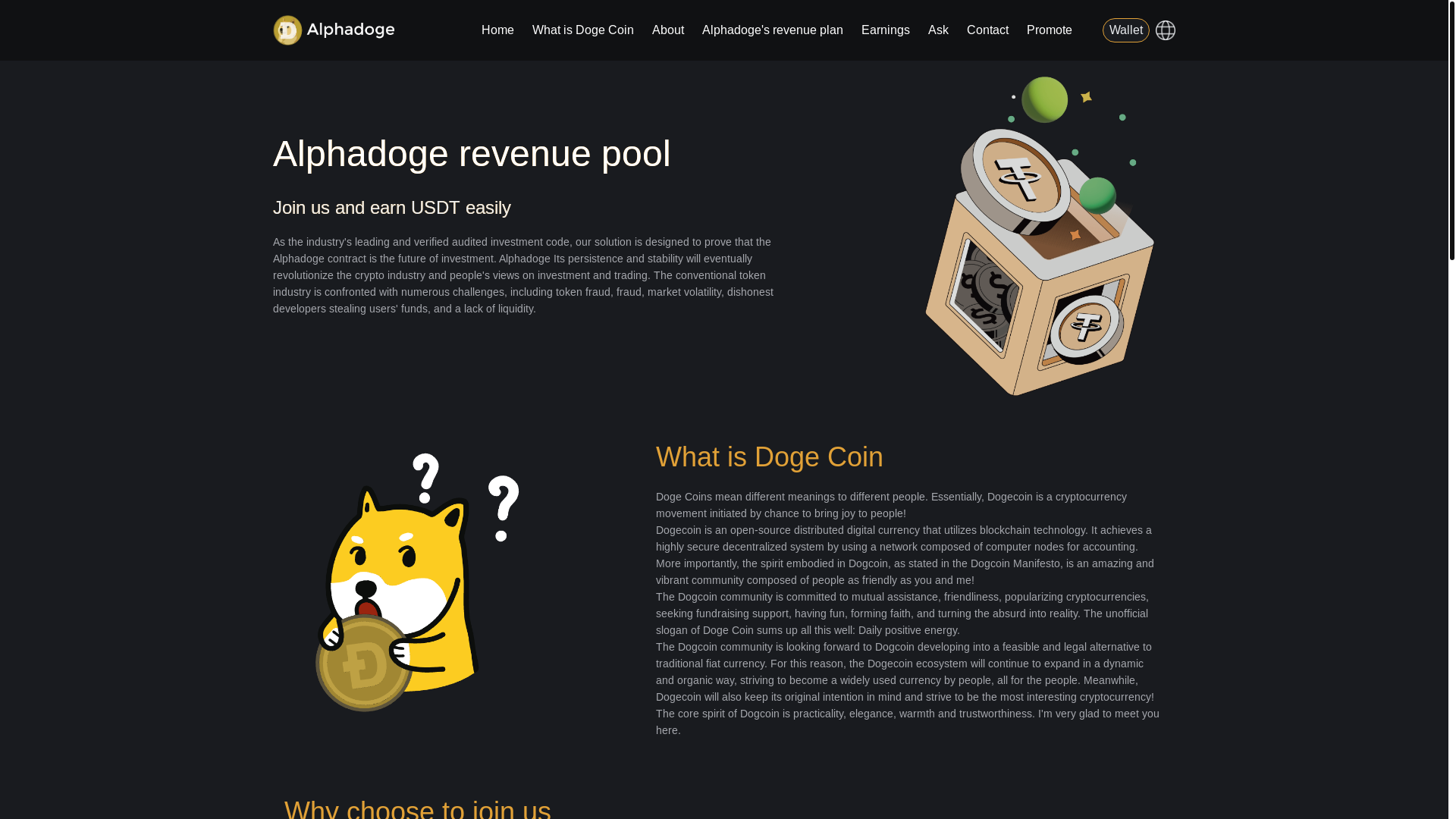 website screenshot of https://aiphadogepool.vip/