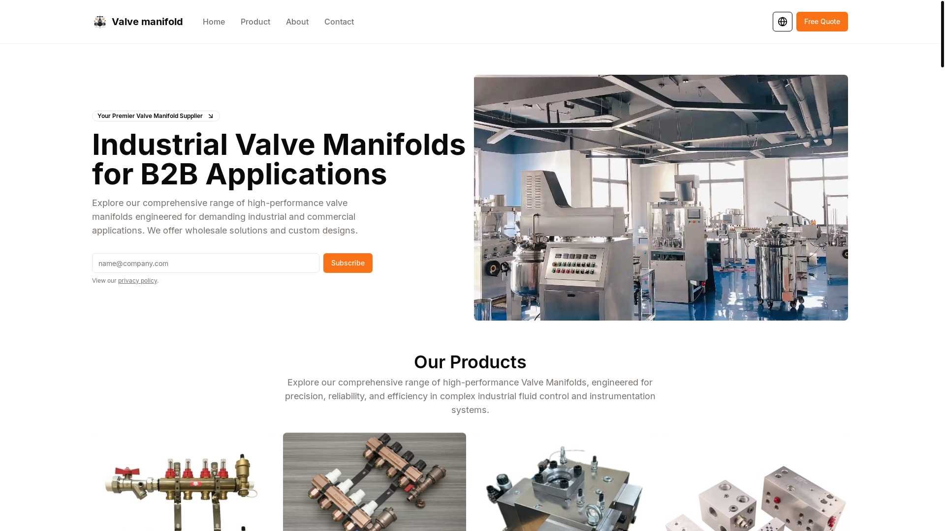 website screenshot of https://valvemanifold.org/