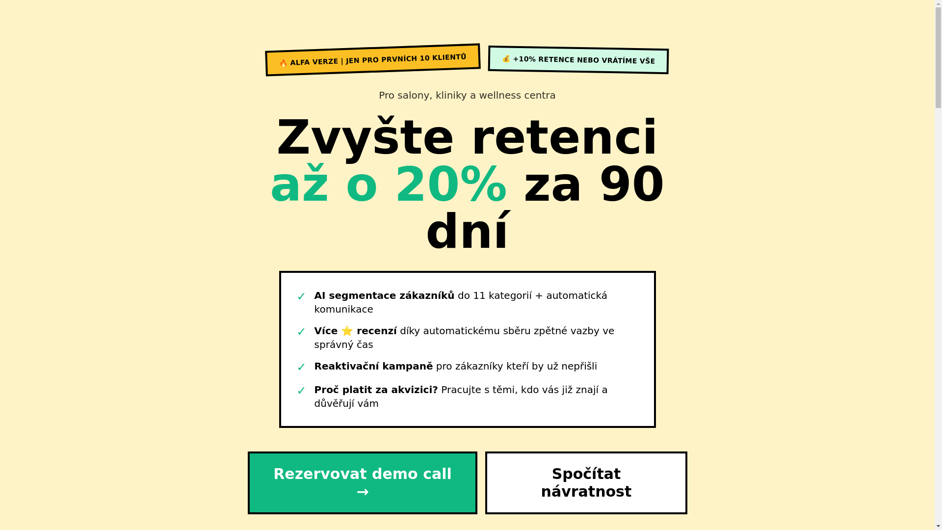 website screenshot of https://vernyklient.cz/