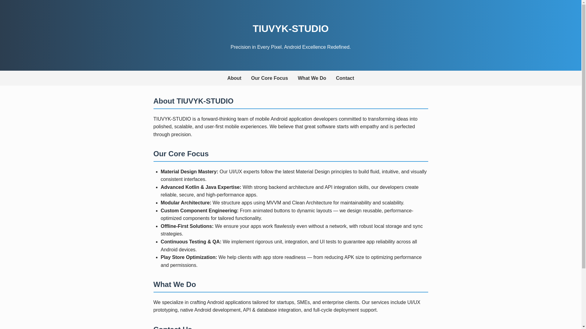 website screenshot of https://tiuvyk-studio.website/