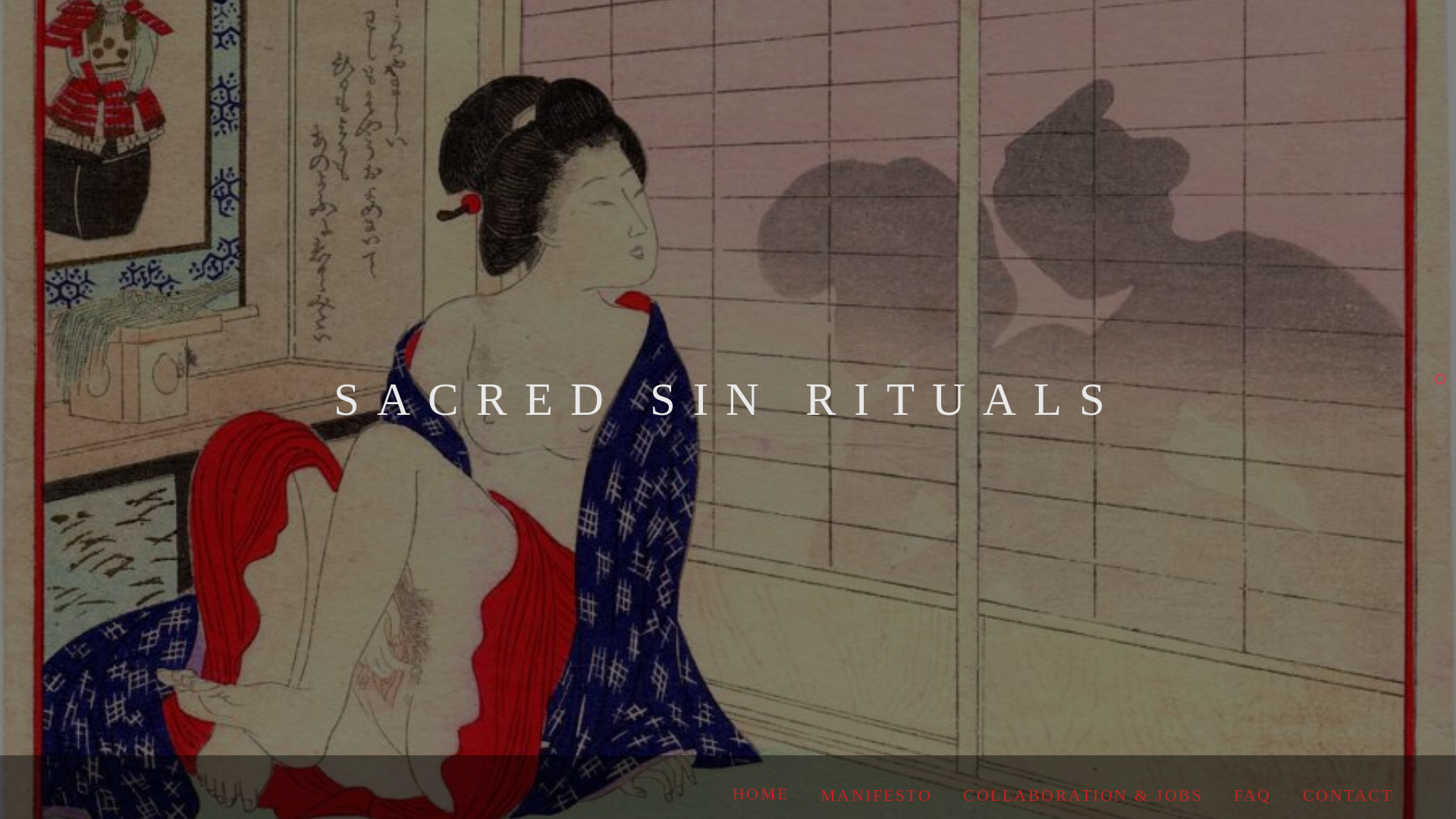 website screenshot of https://sacredsinrituals.com/