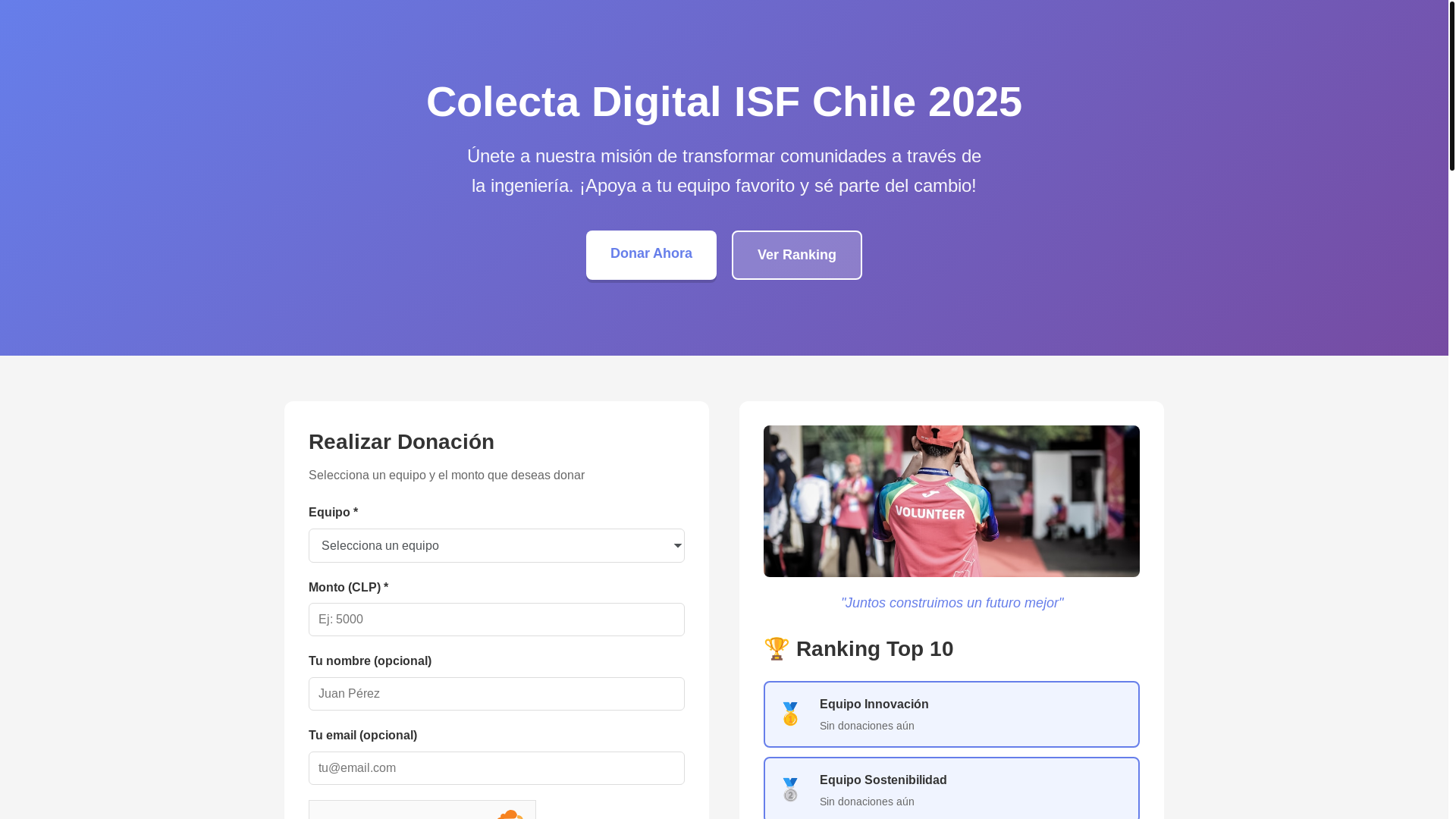 website screenshot of https://isf-donaciones-frontend.pages.dev/
