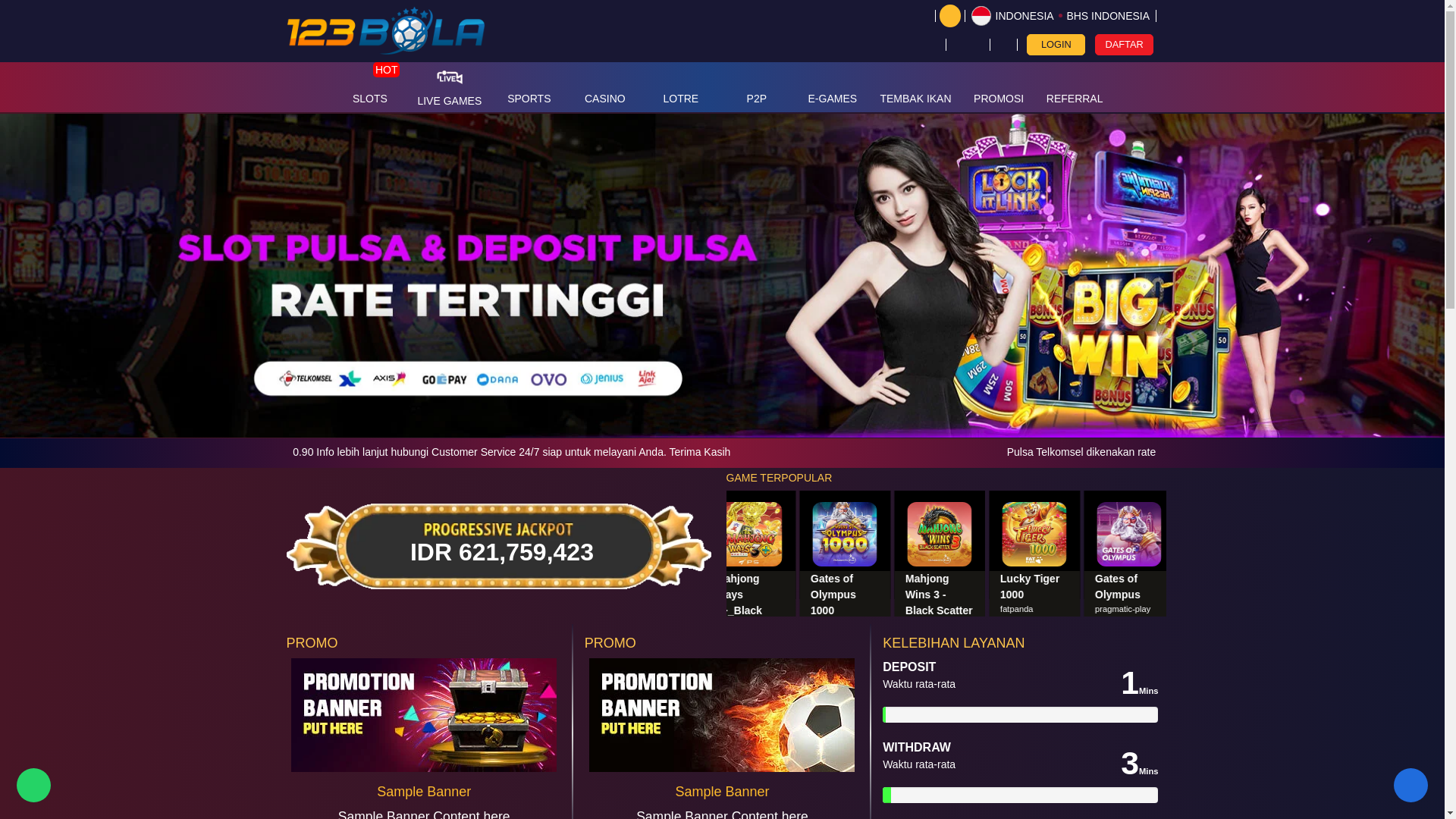 website screenshot of https://123bolamelon.com/