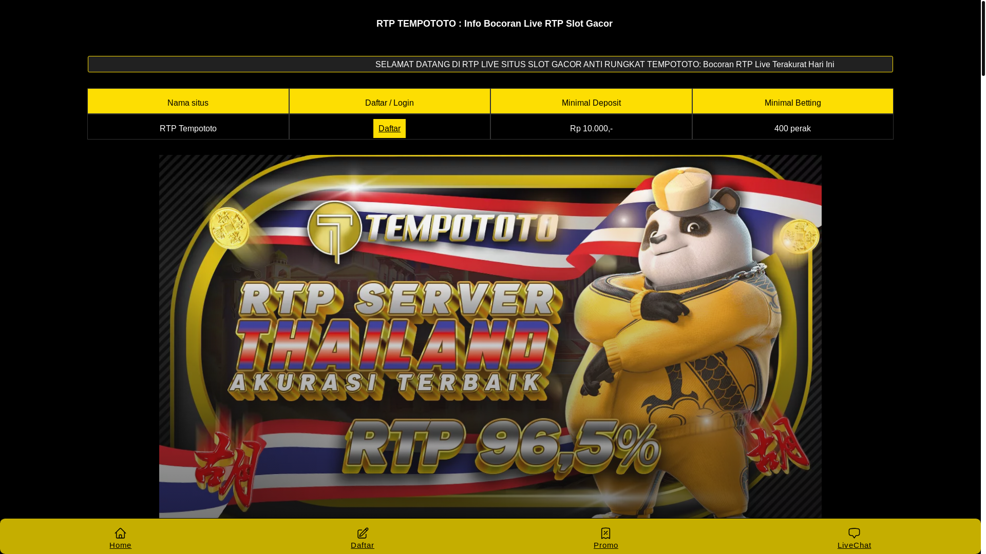 website screenshot of https://slotgacor-rtptempototo.pages.dev/