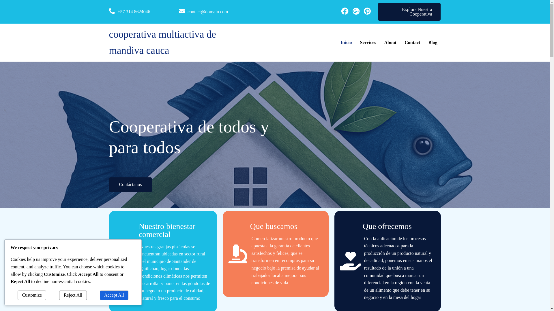 website screenshot of https://cooperativamultiactivademandivacauca.com/