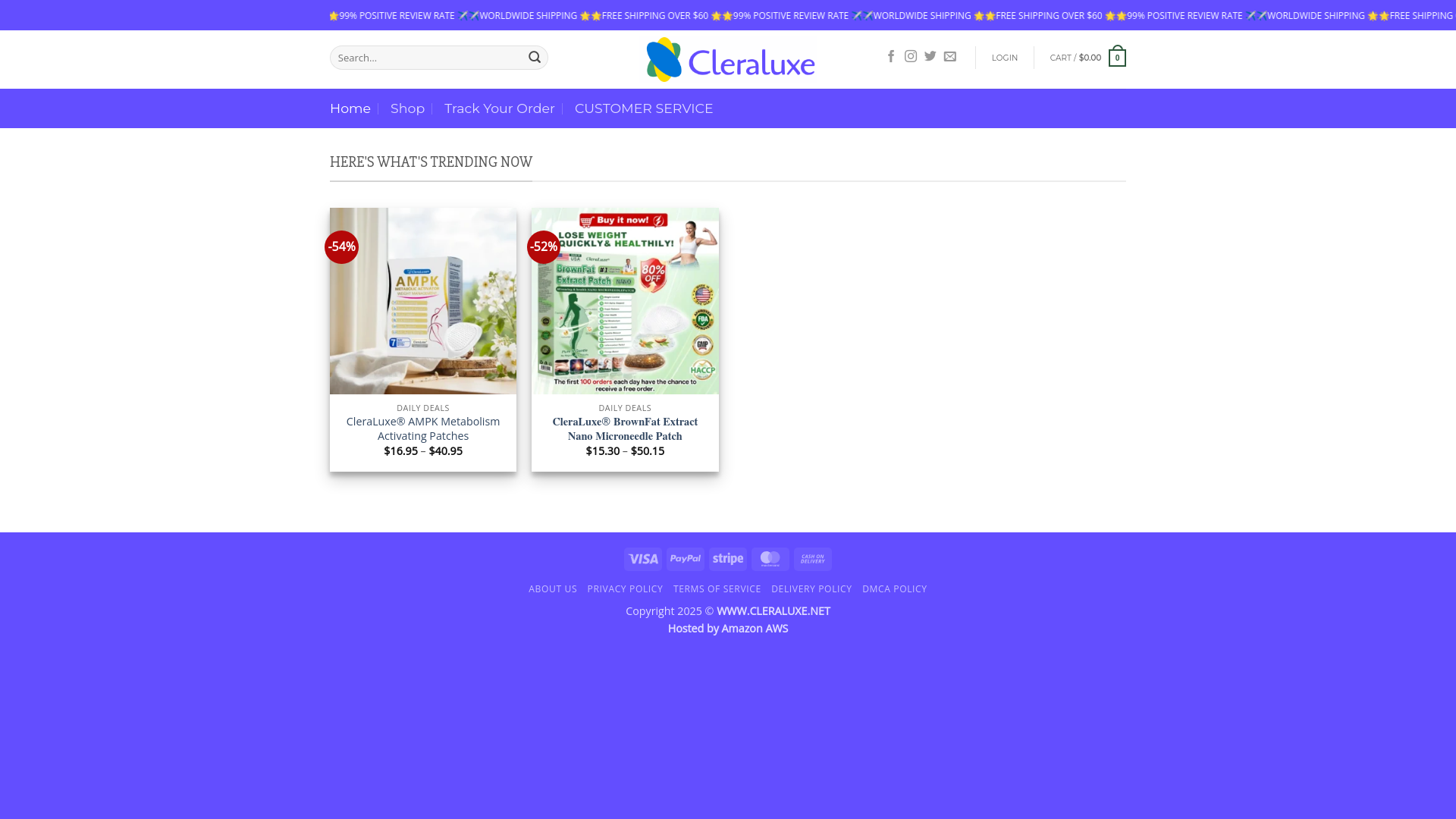 website screenshot of https://cleraluxe.net/