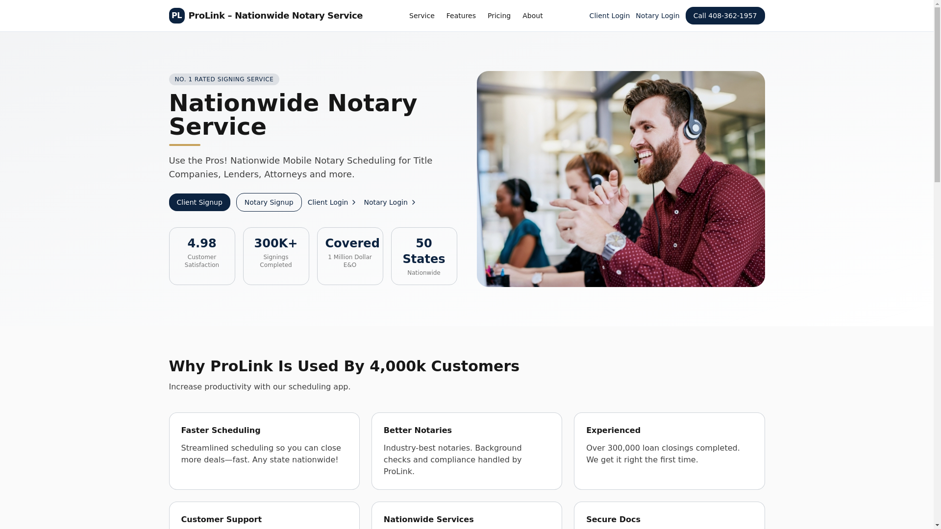website screenshot of https://prolink-site.pages.dev/