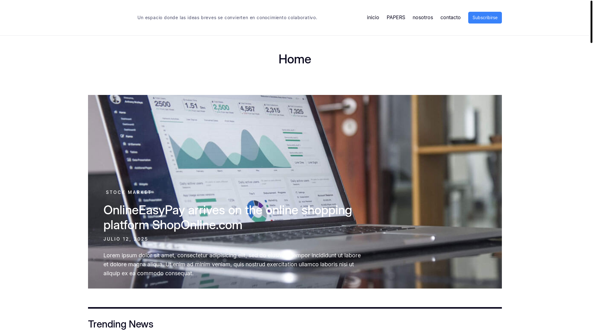 website screenshot of https://paperviews.com.mx/