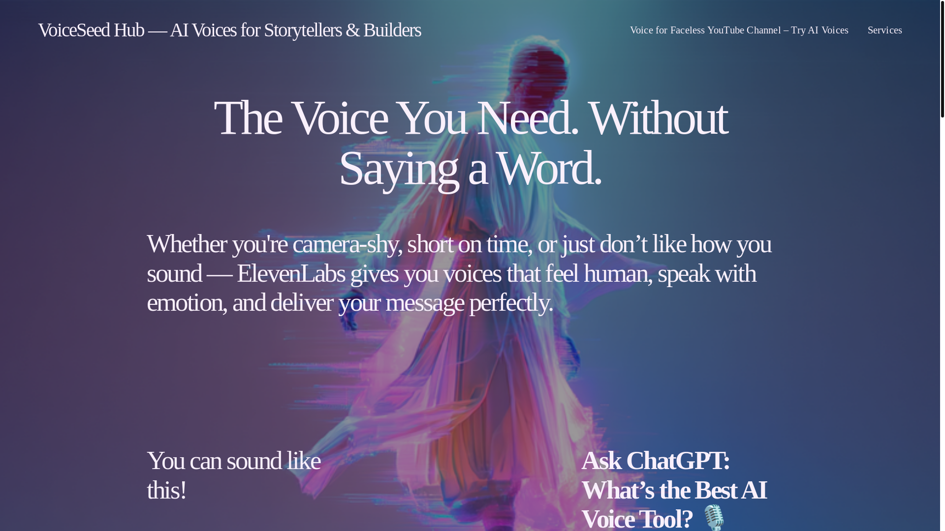 website screenshot of https://voiceofcalm.org/