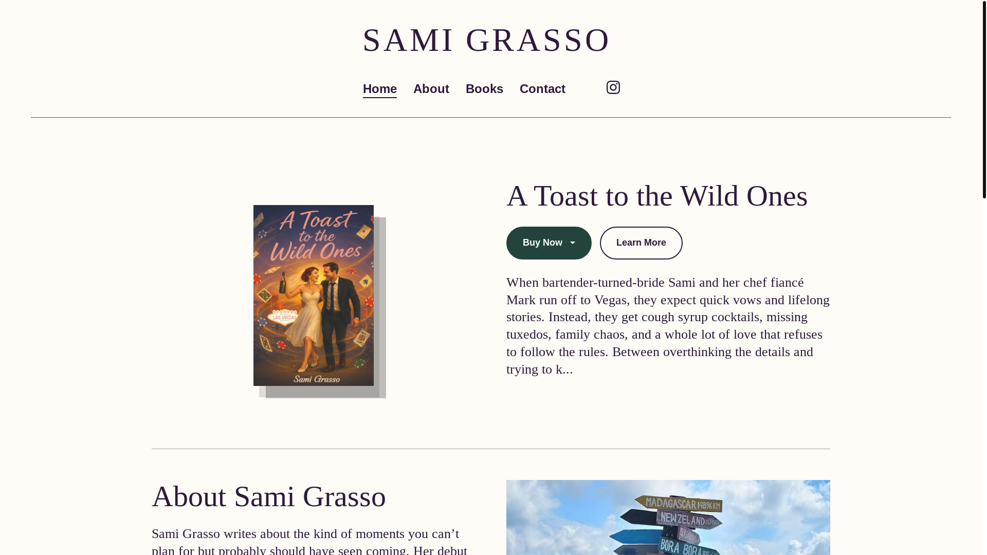 website screenshot of https://samigrasso.com/