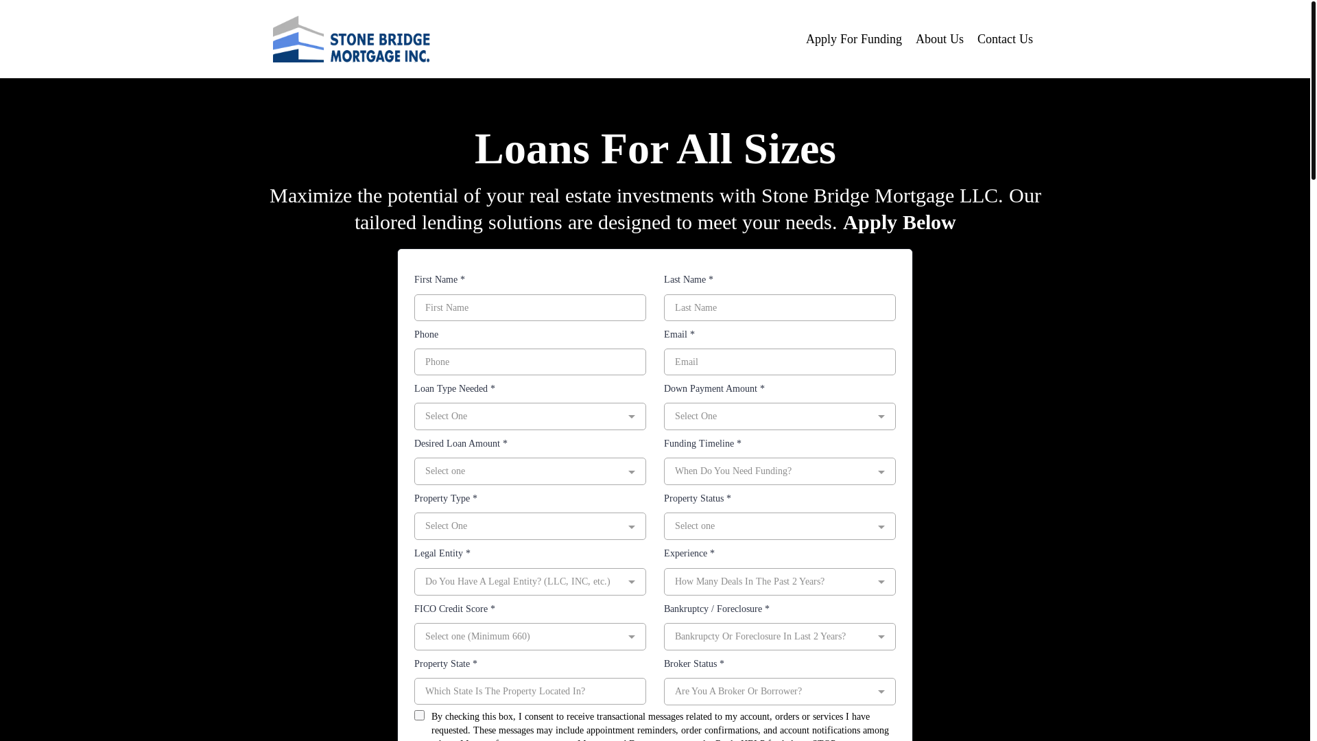 website screenshot of https://stonebridgemortgageus.com/