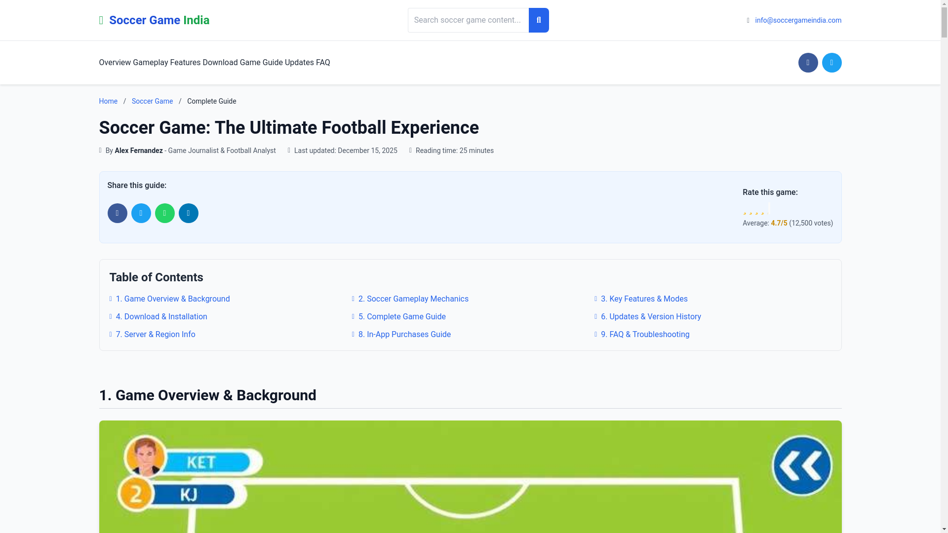 website screenshot of https://soccergameindia.com/